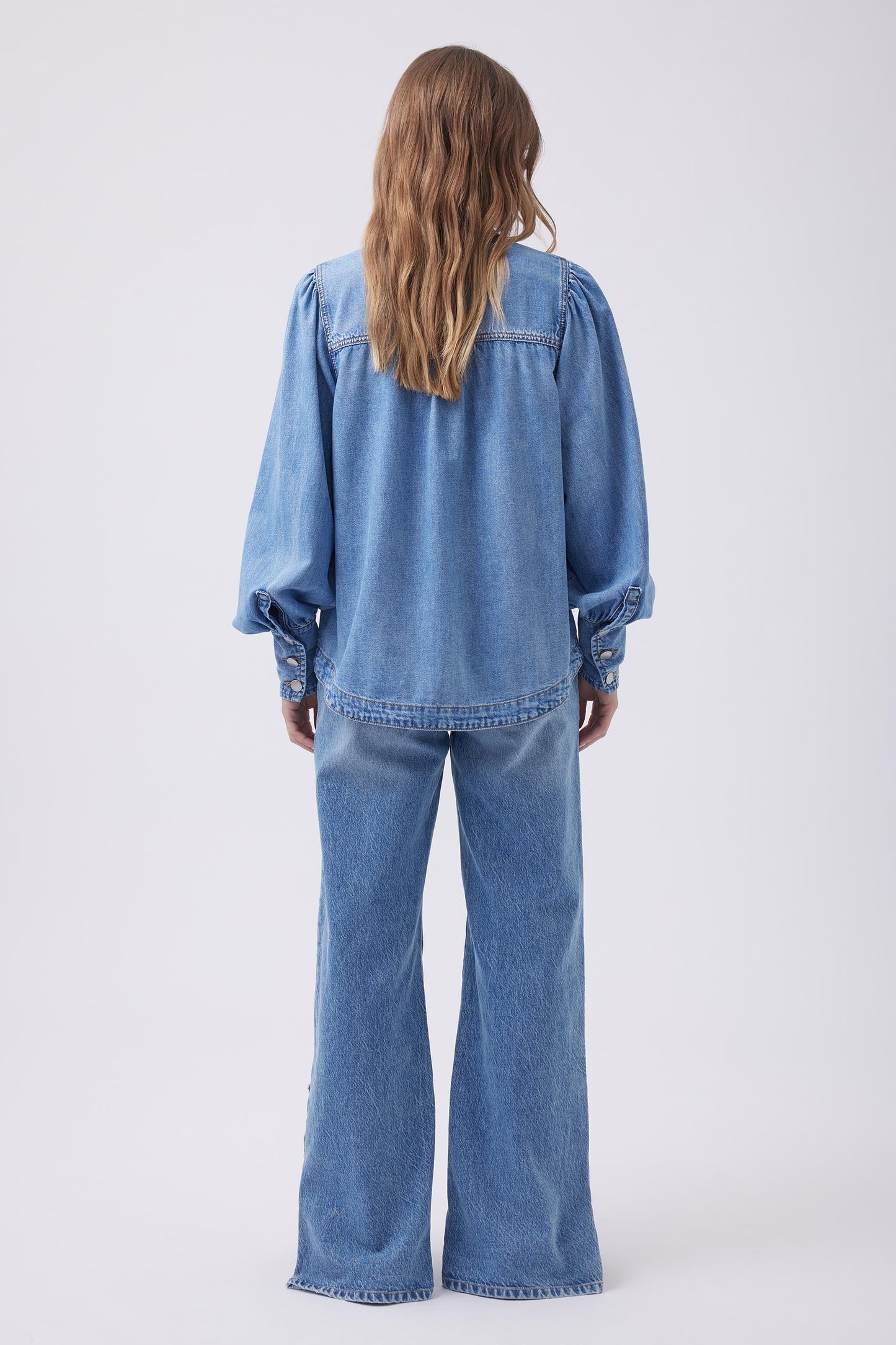 Harmony Bow Tie Denim Top