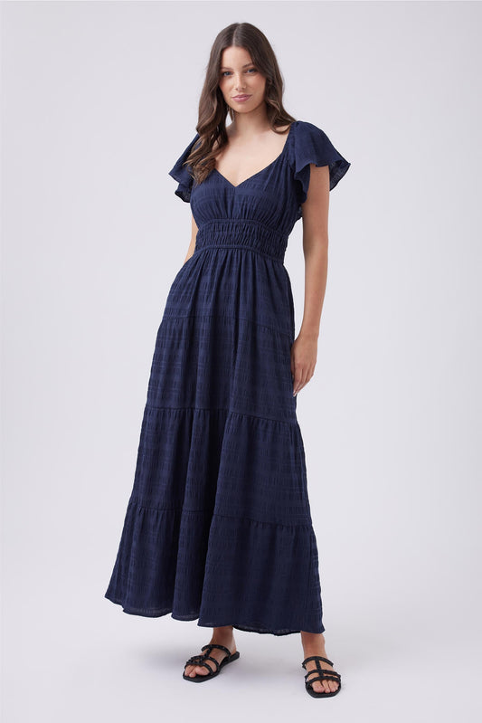 Khelani Textured Midi Dress