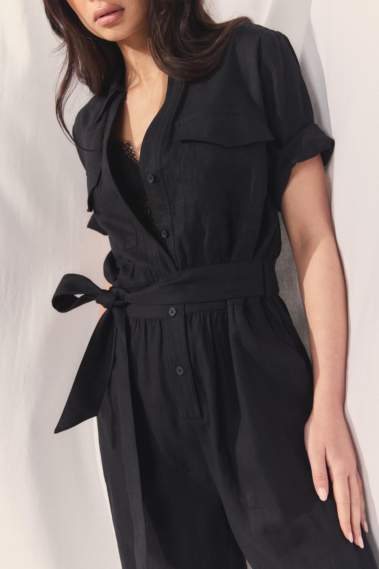 D-Luxe Linen Blend Jumpsuit