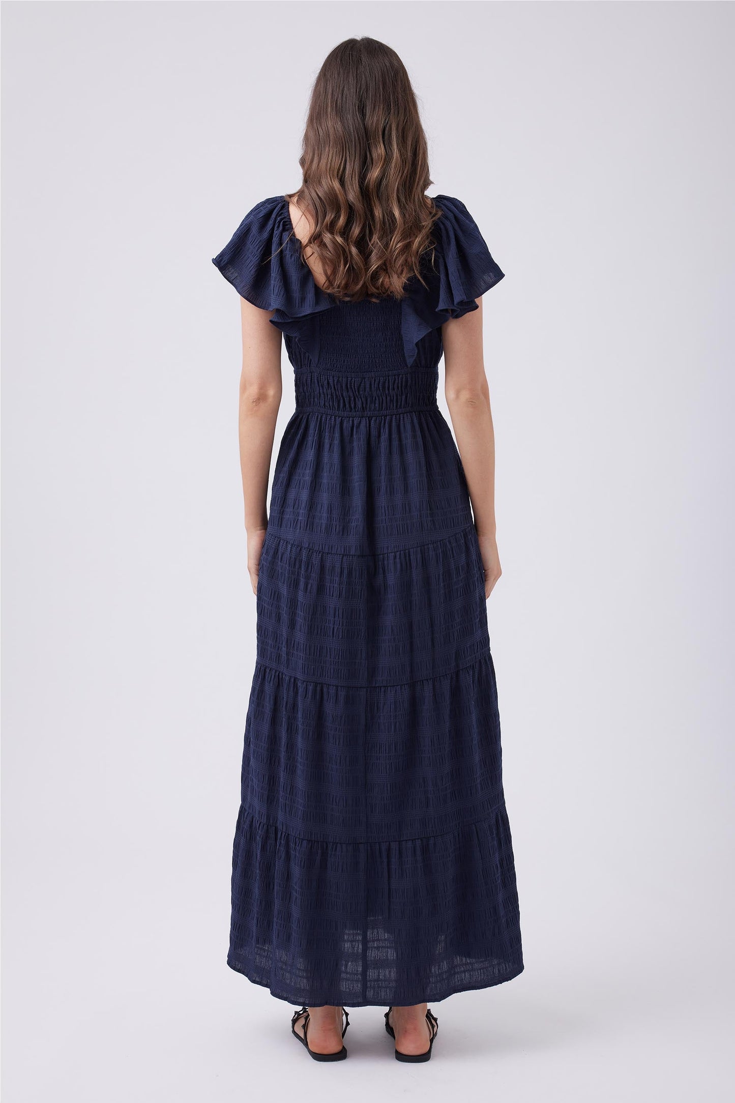 Khelani Textured Midi Dress