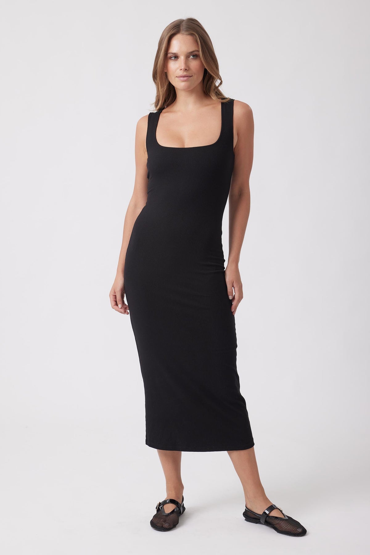 Contour Scoop Midi Dress