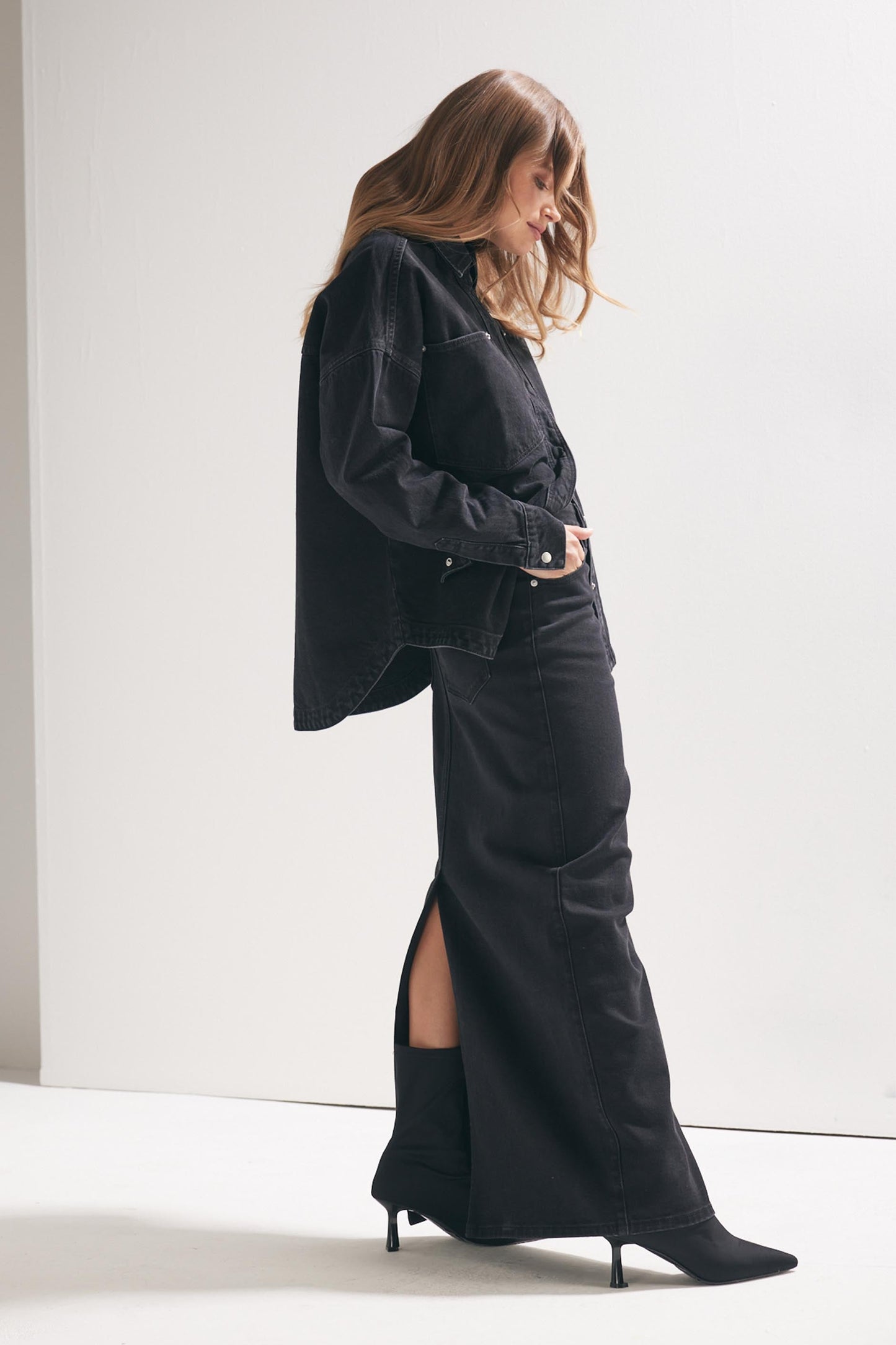 Hailey Denim Maxi Skirt