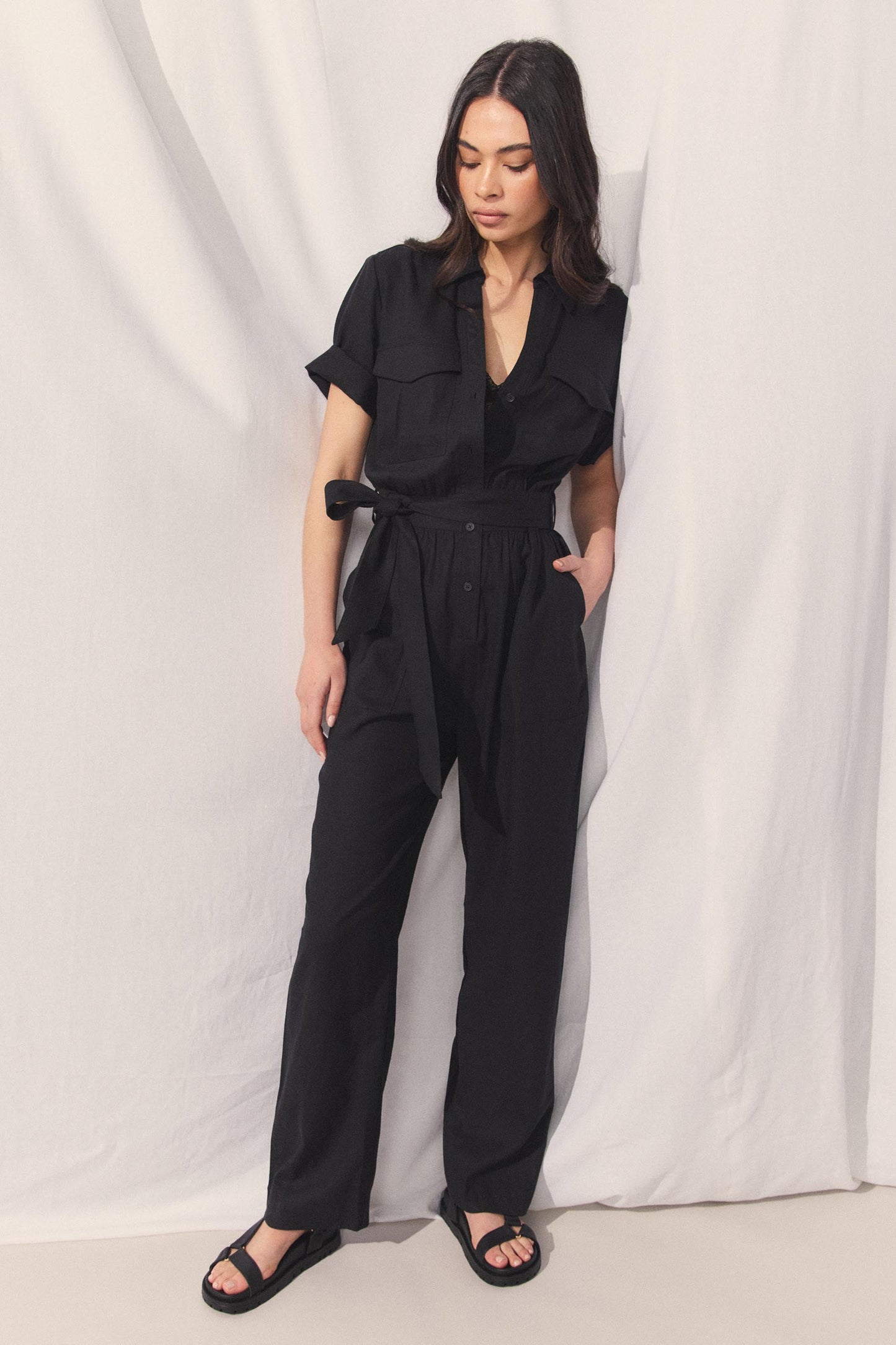 D-Luxe Linen Blend Jumpsuit
