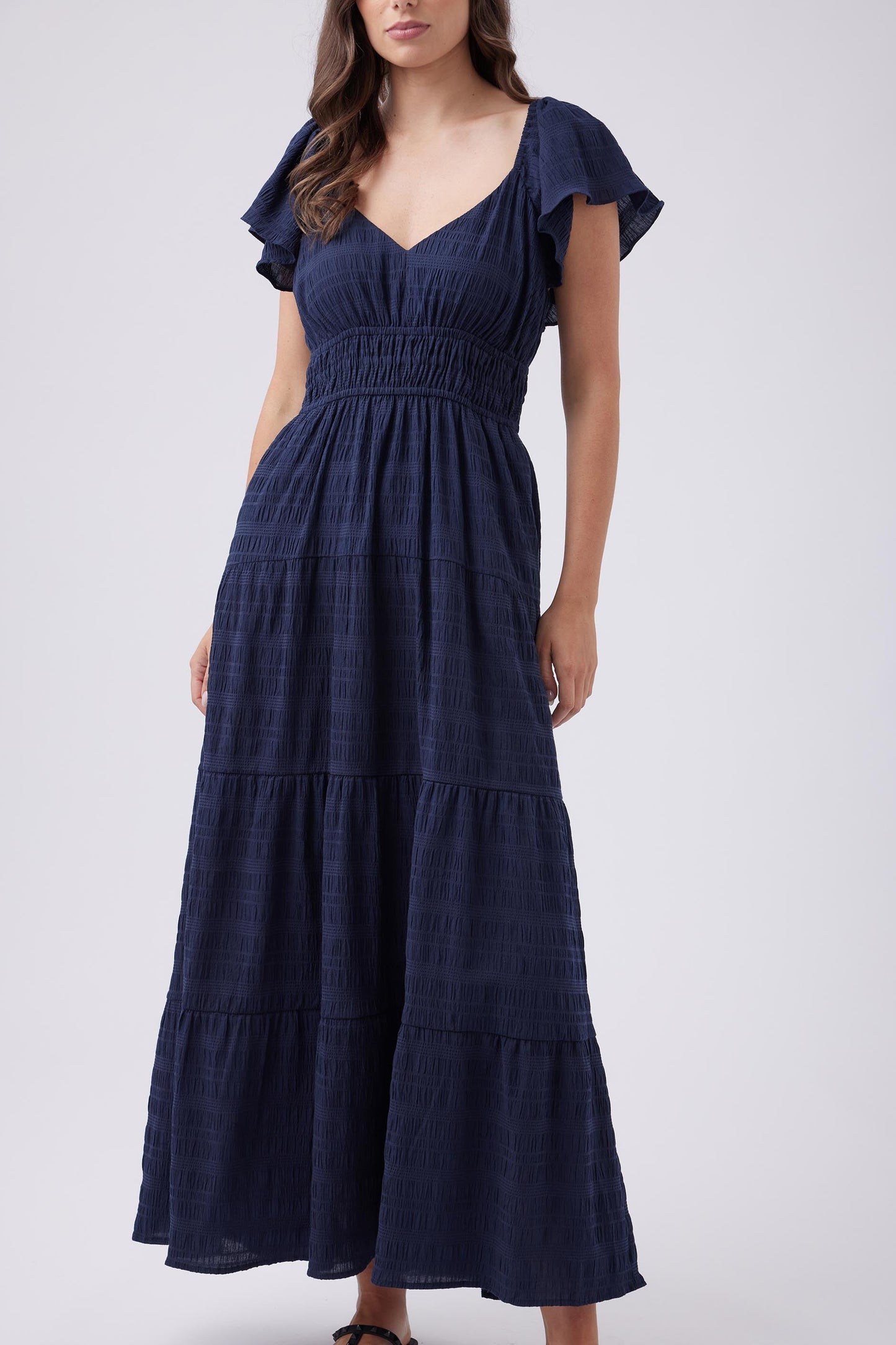 Khelani Textured Midi Dress