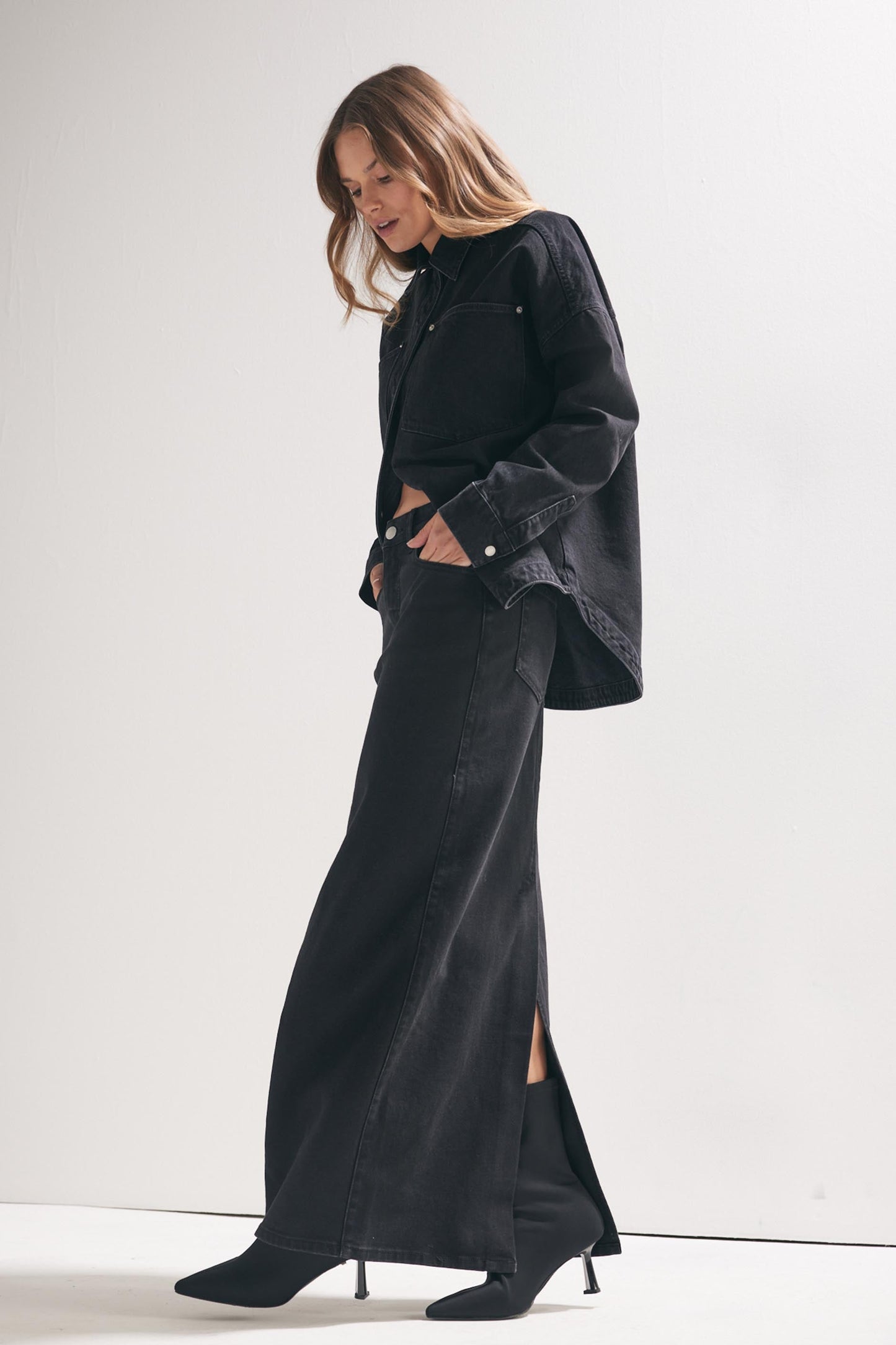 Hailey Denim Maxi Skirt