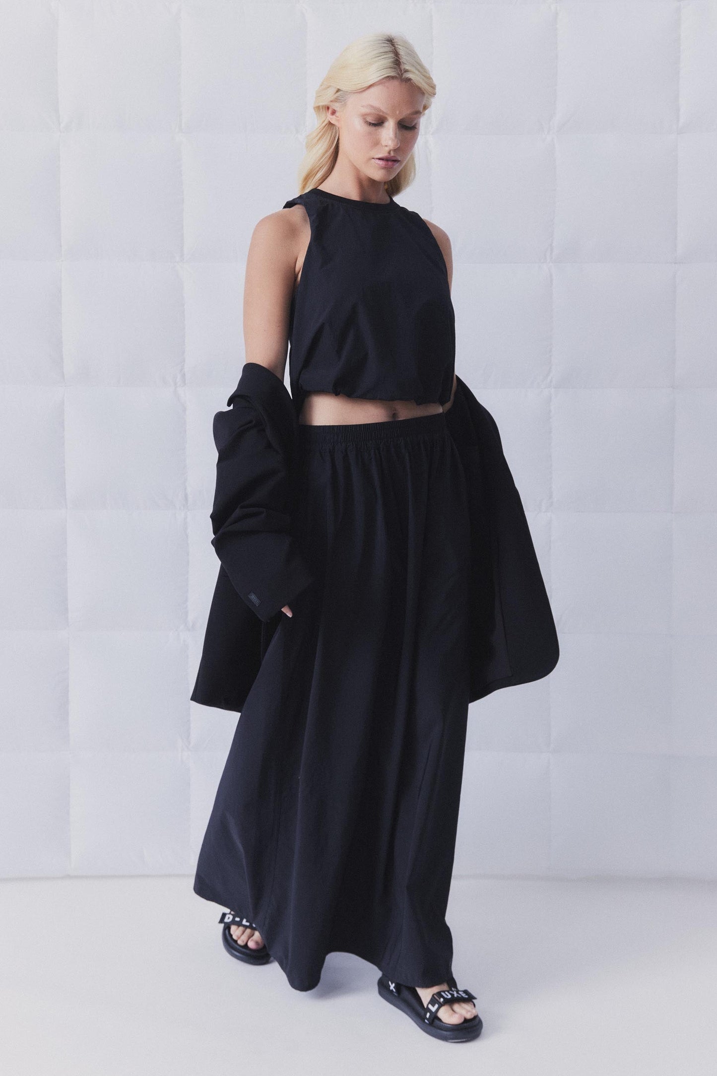 D-Luxe Cropped Bubble Hem Tank