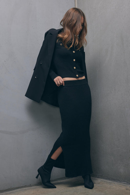 Lacey Textured Knit Skirt