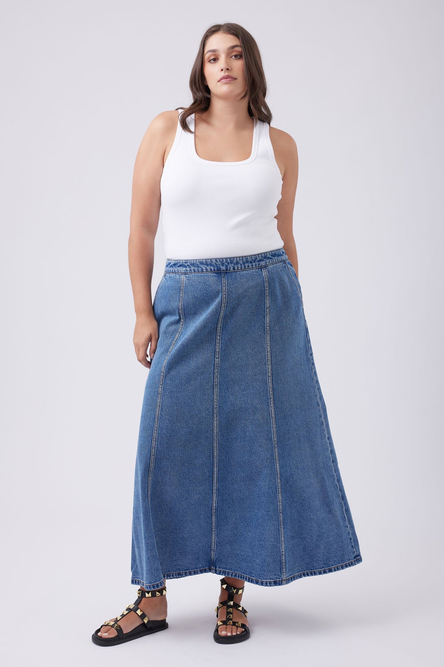 Kira Denim Maxi Skirt