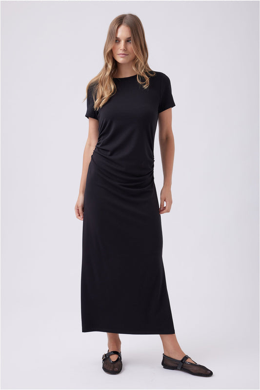 Bella Gathered Midi Dress