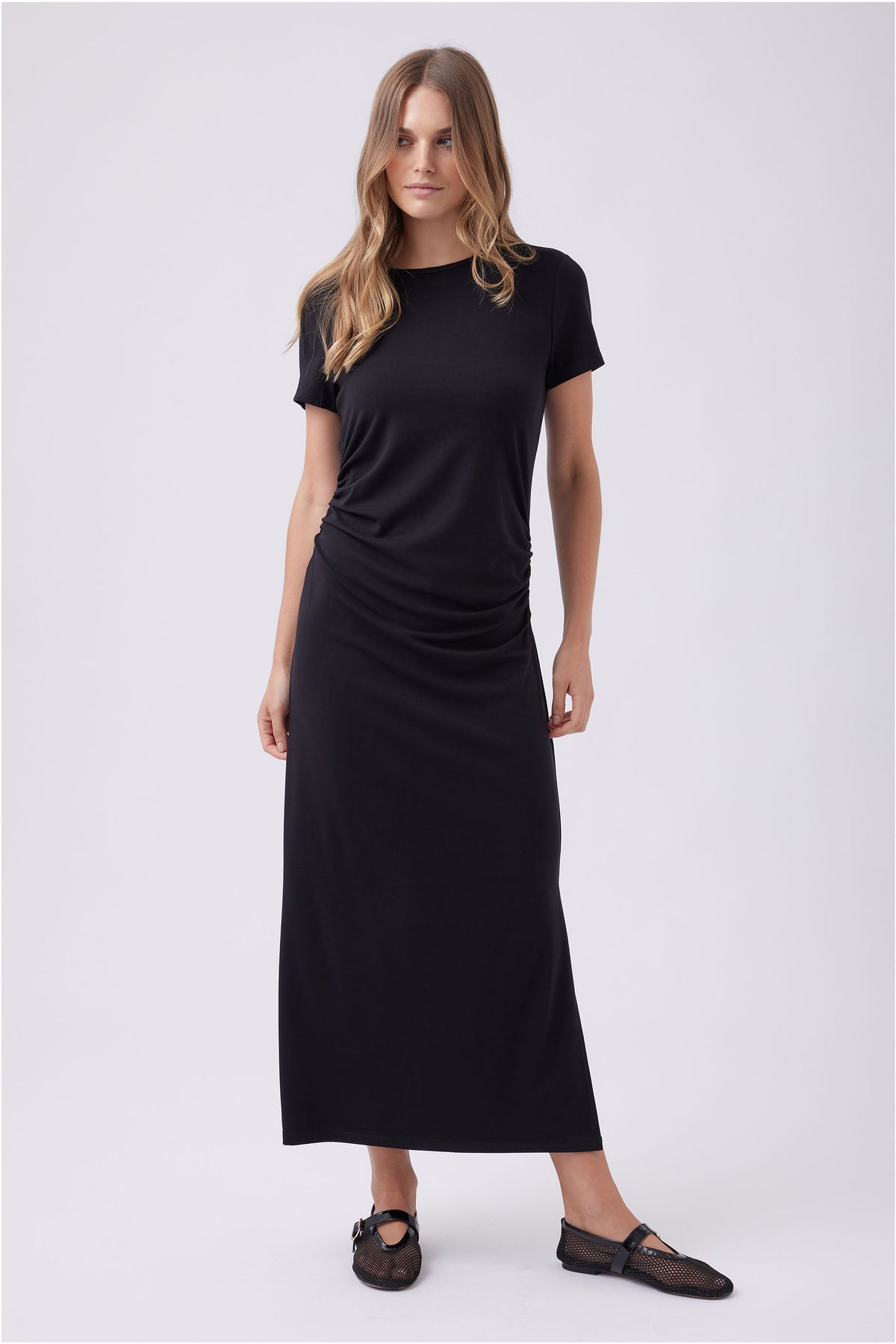 Bella Gathered Midi Dress