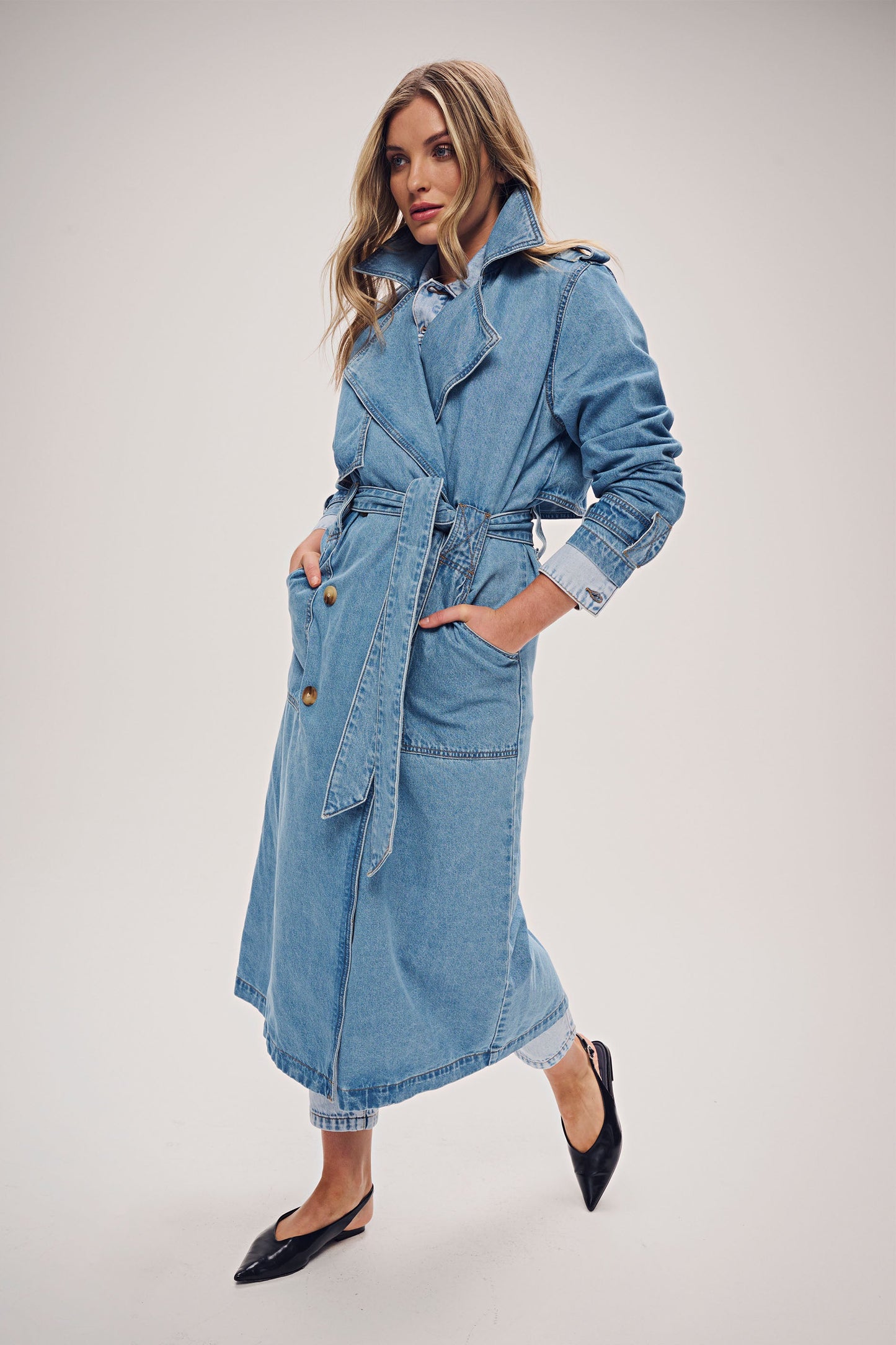 Milana Denim Trench Coat