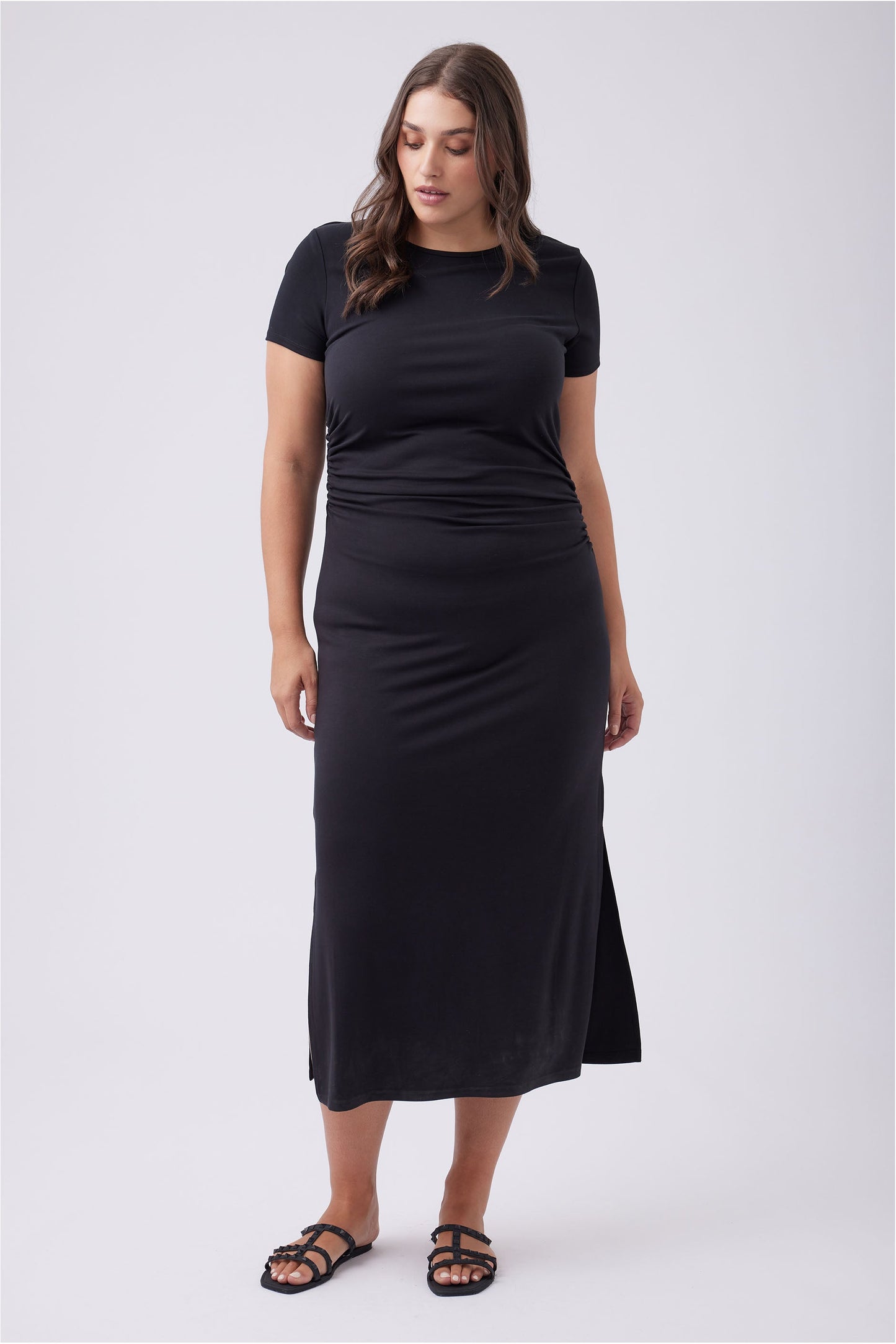 Bella Gathered Midi Dress