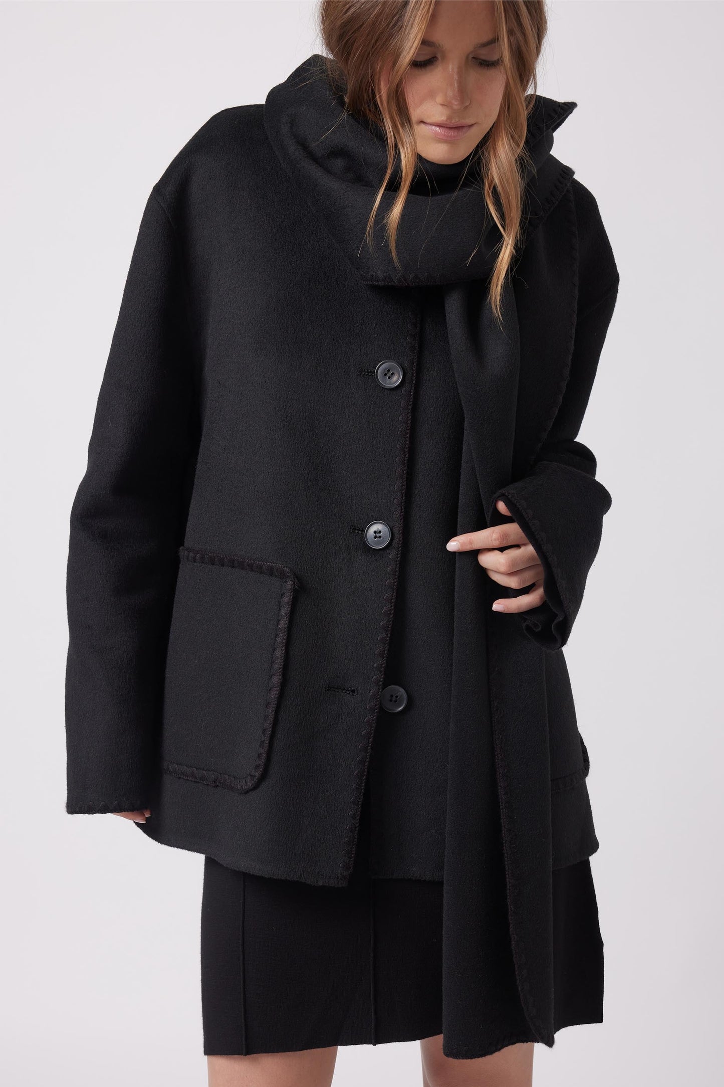 Ellie Draped Scarf Coat