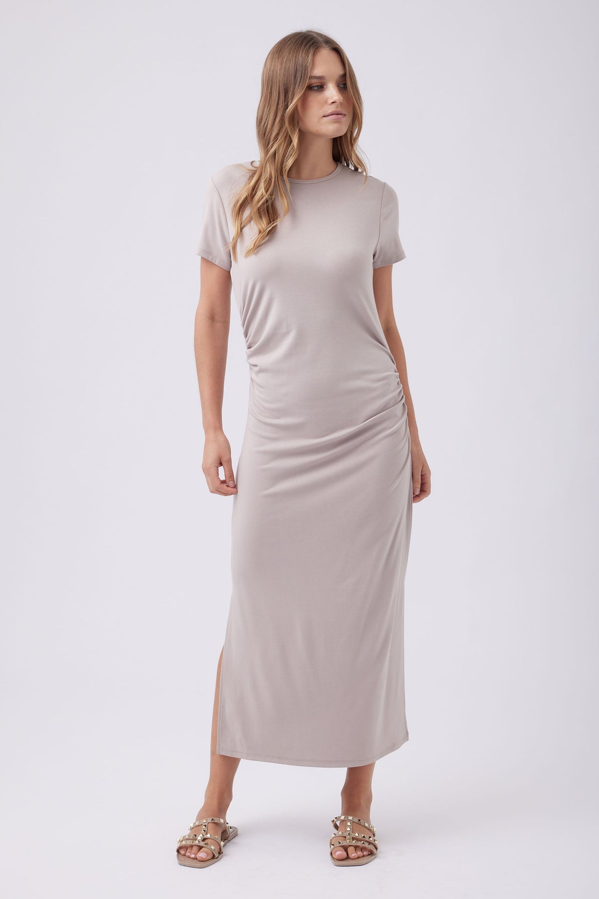 Bella Gathered Midi Dress