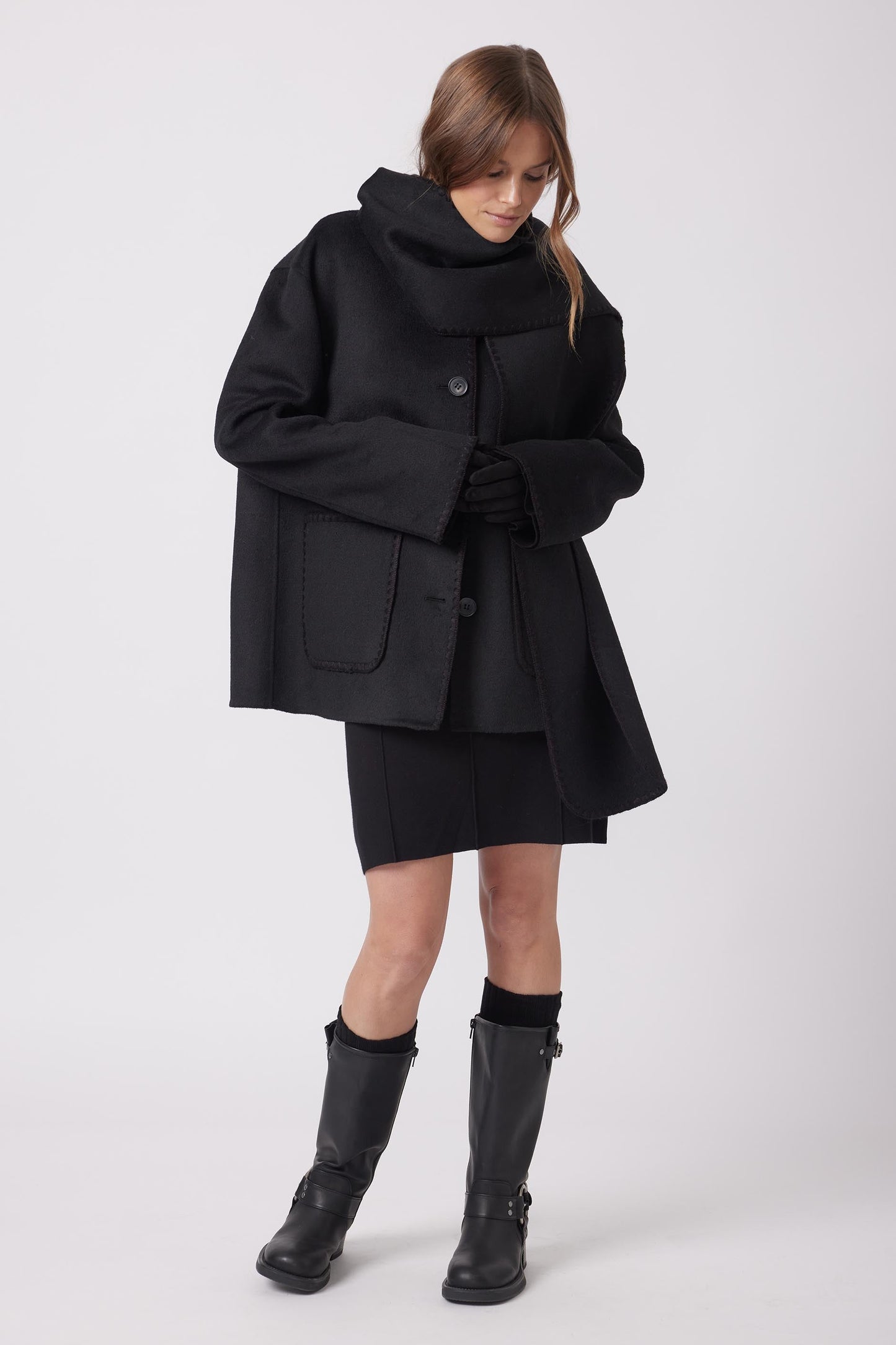 Ellie Draped Scarf Coat