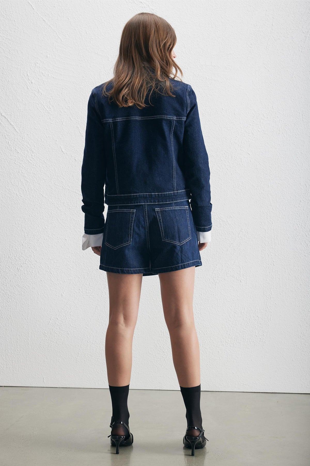 Paisley Denim Wrap Skort