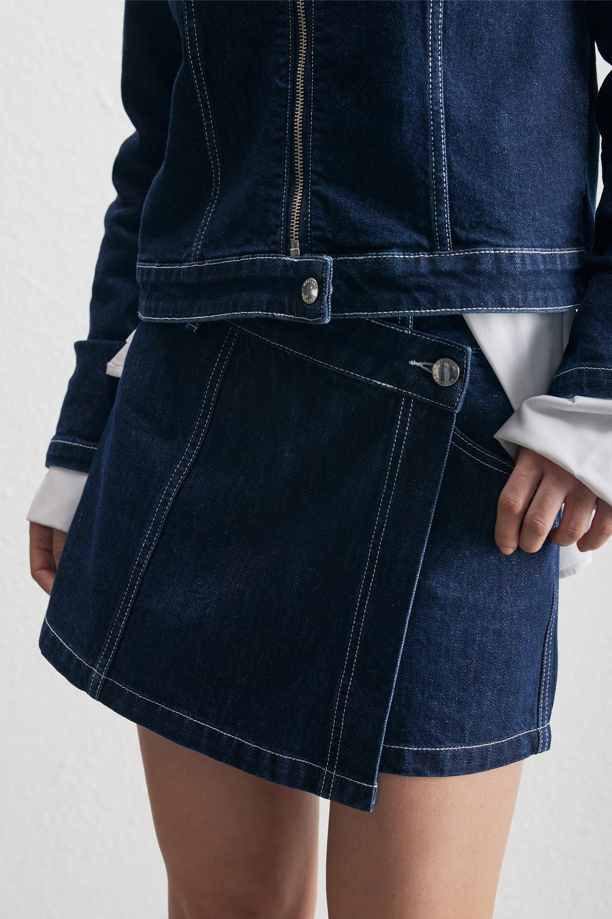 Paisley Denim Wrap Skort