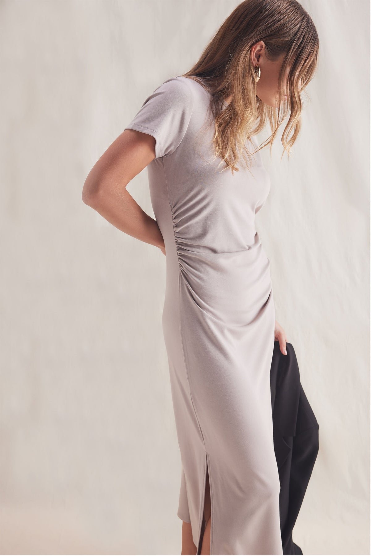Bella Gathered Midi Dress