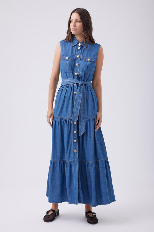 Trish Denim Maxi Dress