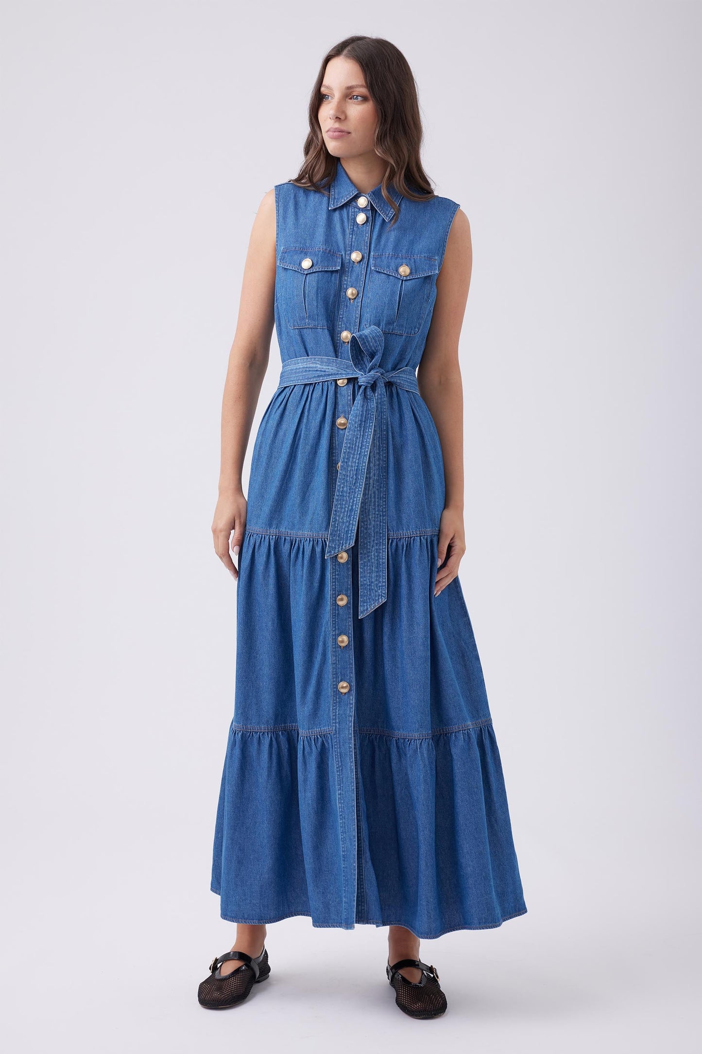Trish Denim Maxi Dress