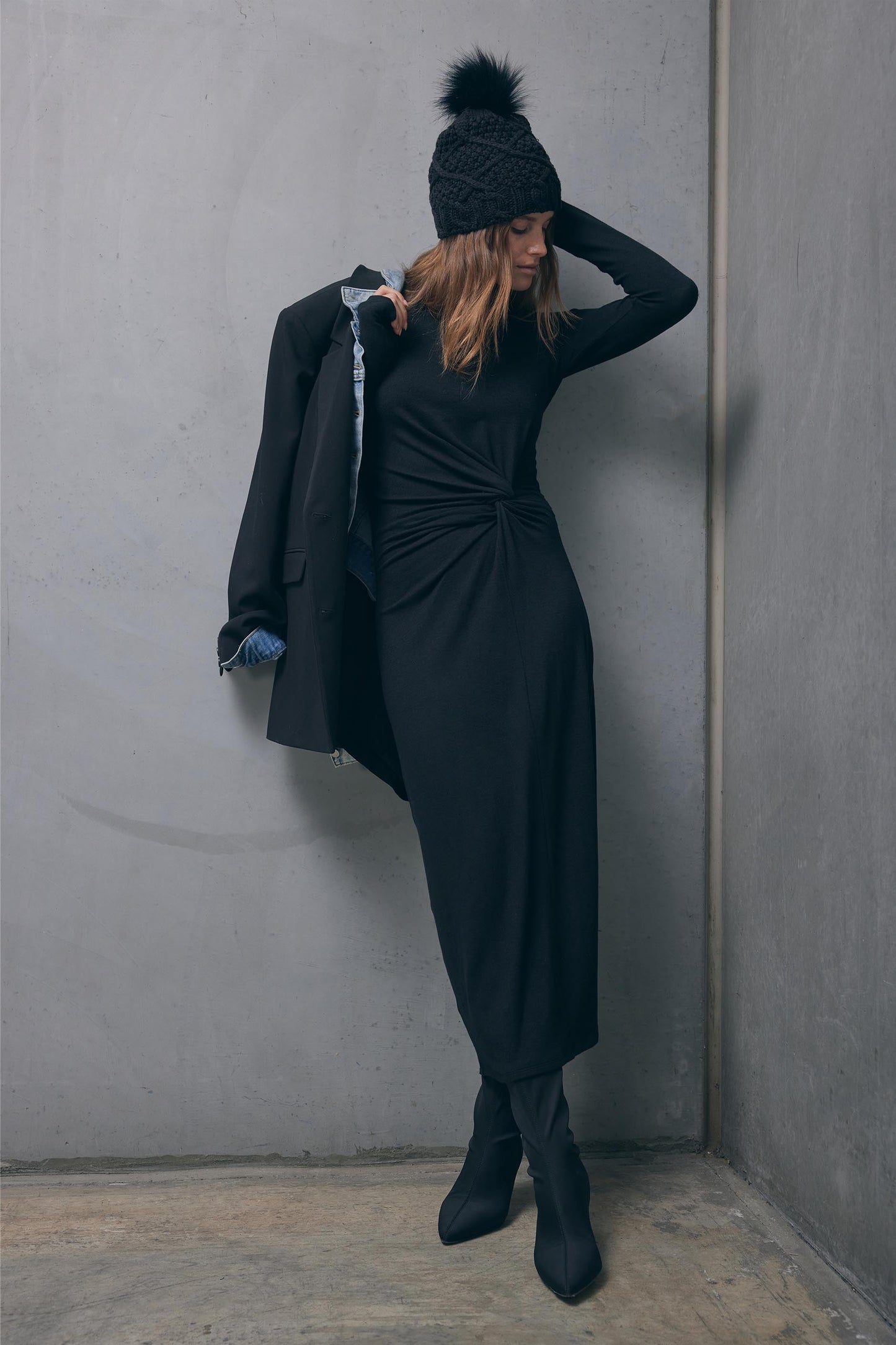 Sarah Twist Front Midi Dress