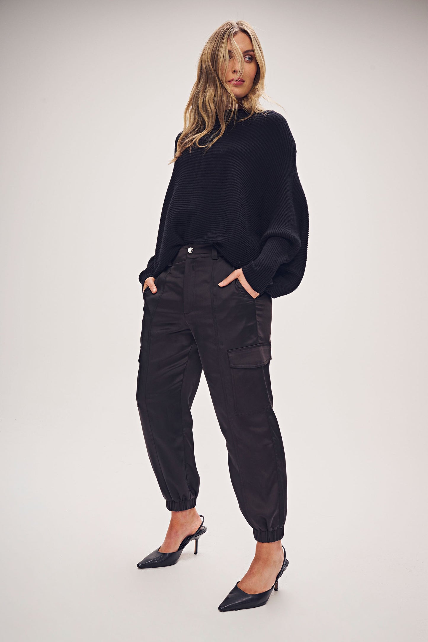Lisa Satin Cargo Pant