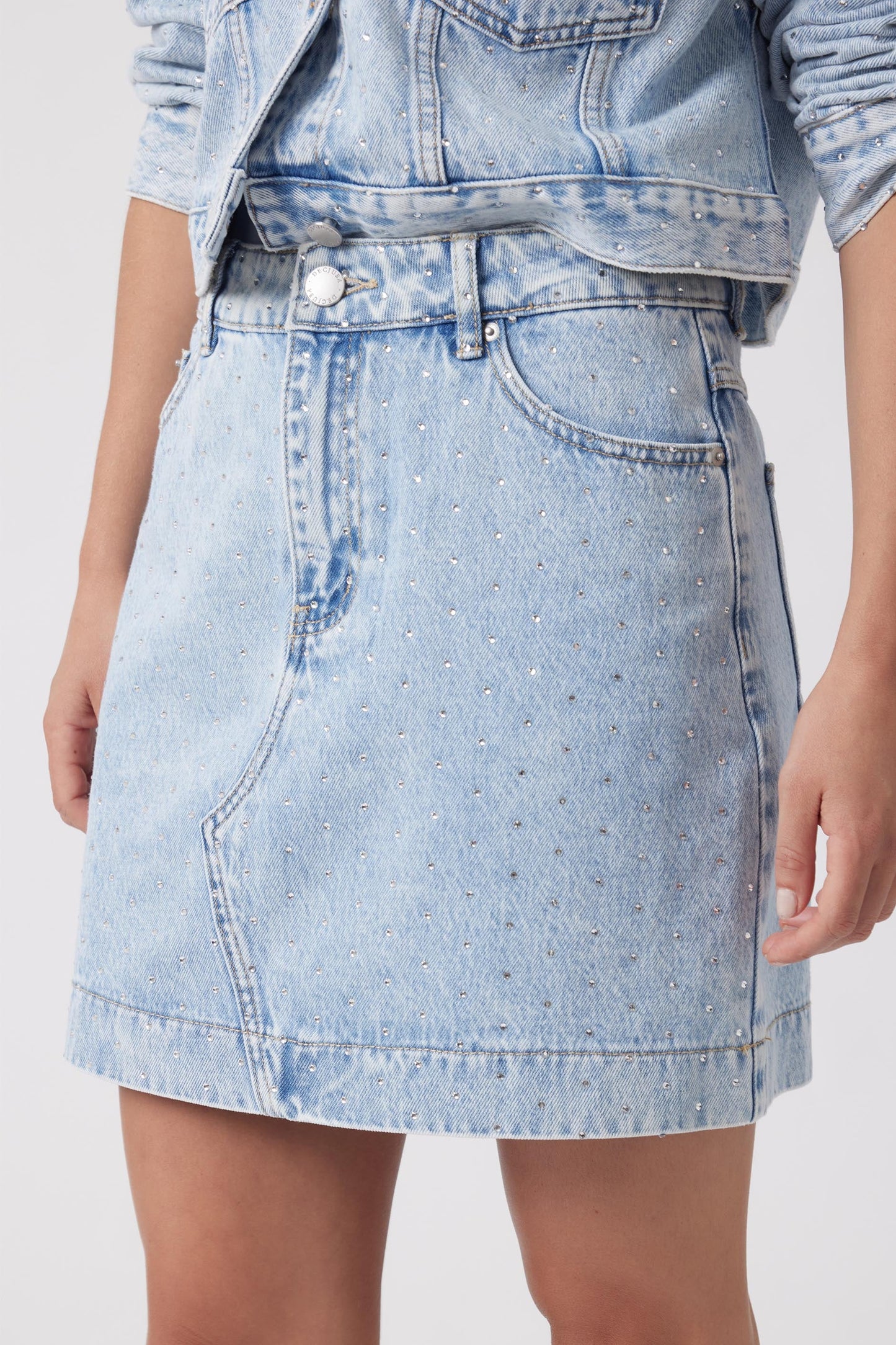 Esme Rhinestone Denim Skirt