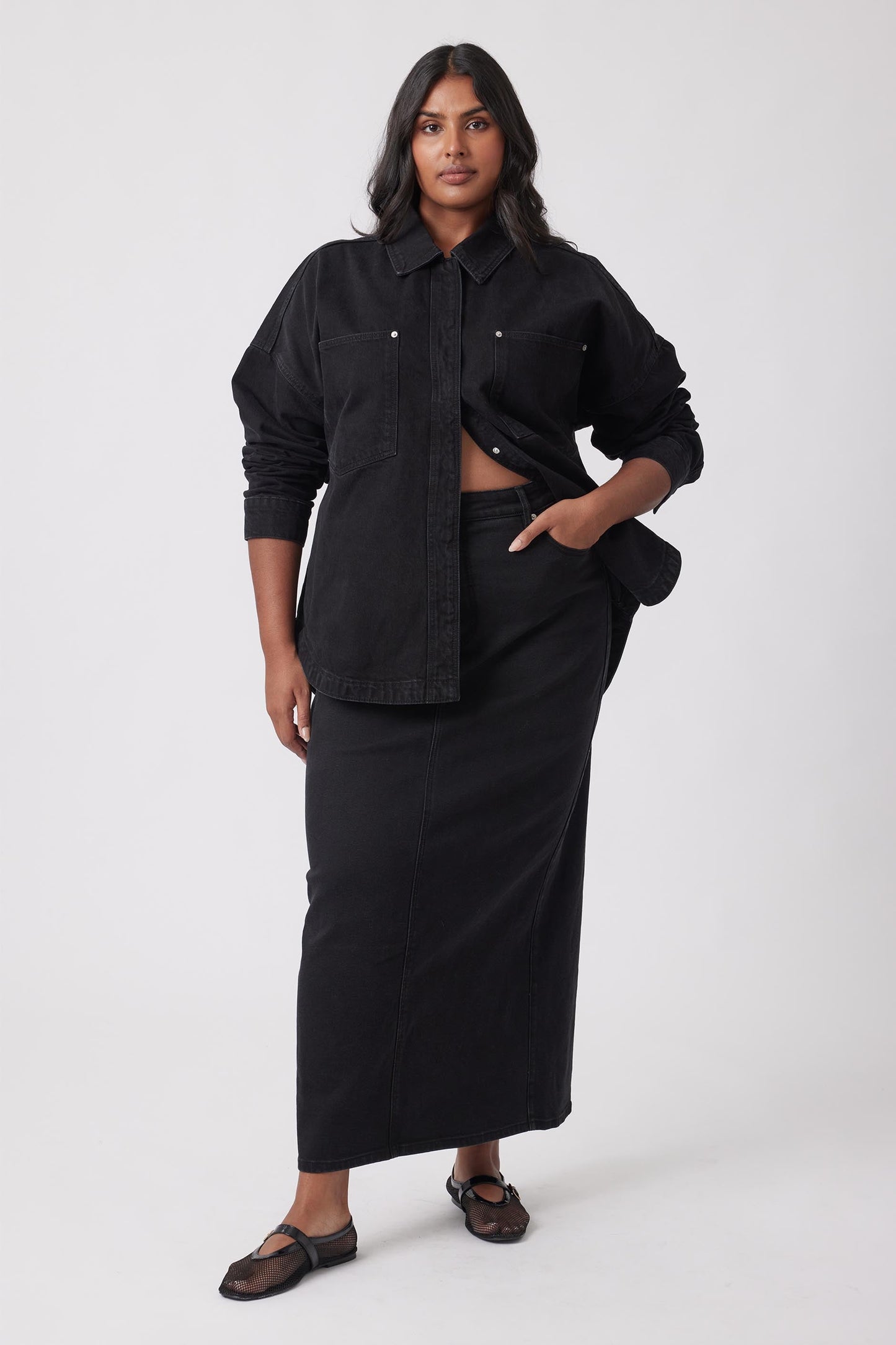 Hailey Denim Maxi Skirt