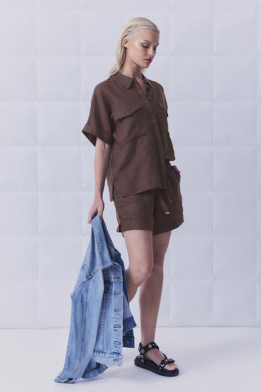 D-Luxe Pocket Linen Shirt