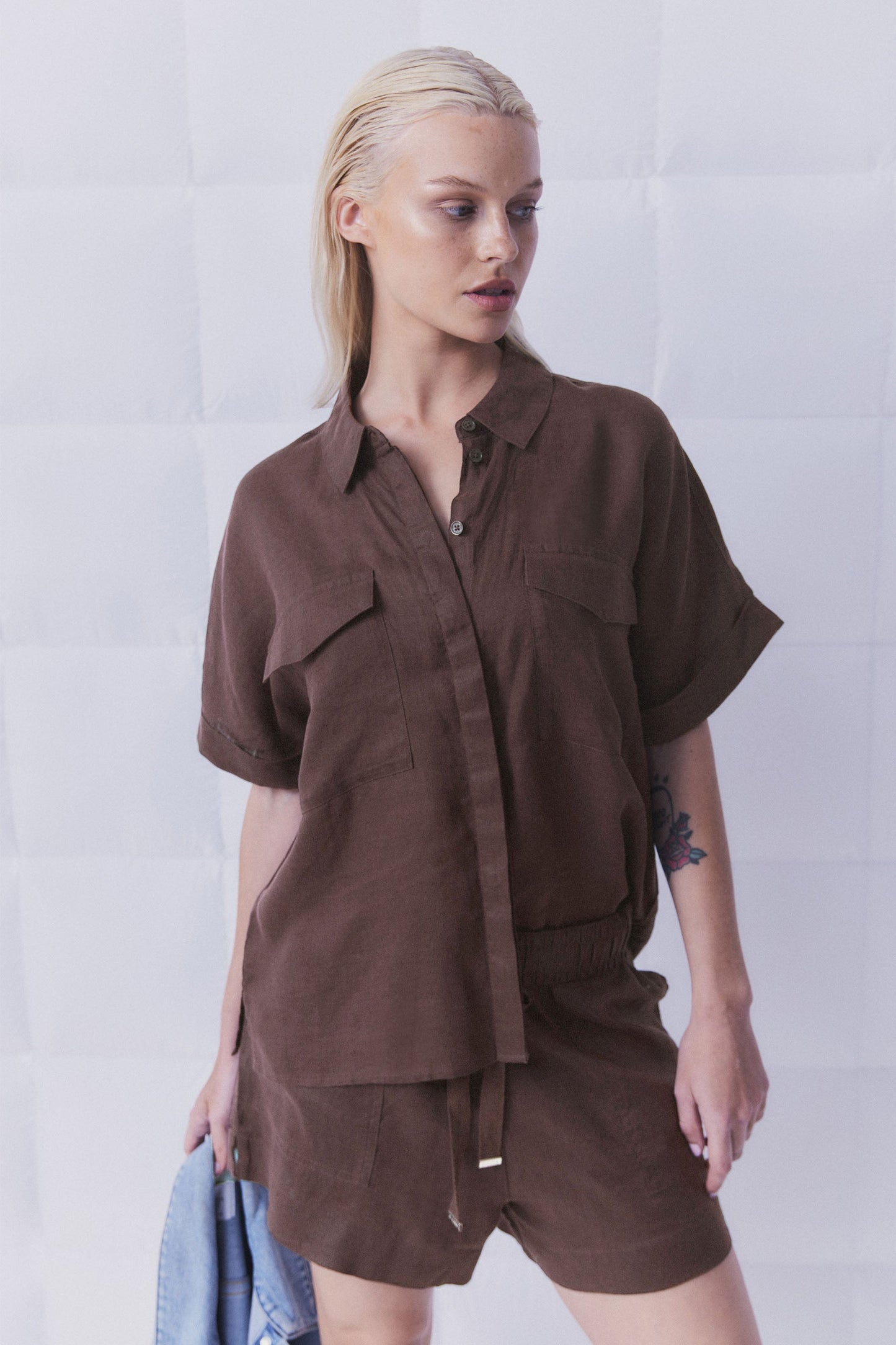 D-Luxe Pocket Linen Shirt