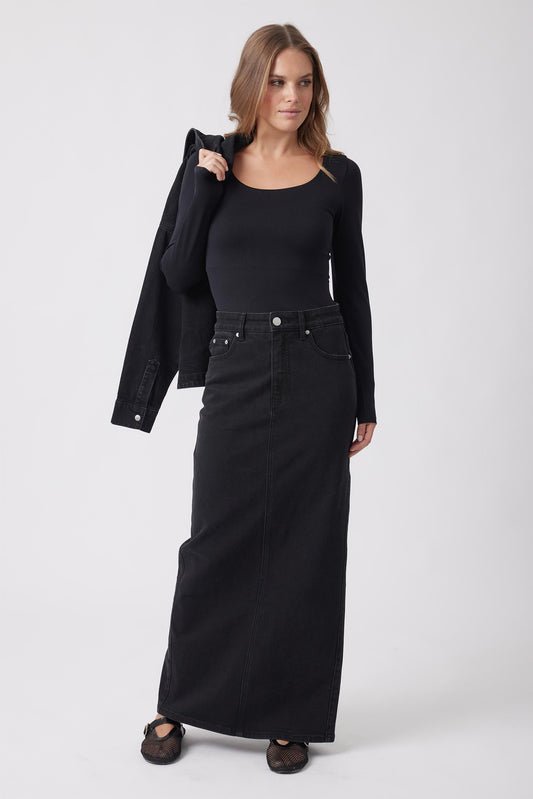 Hailey Denim Maxi Skirt