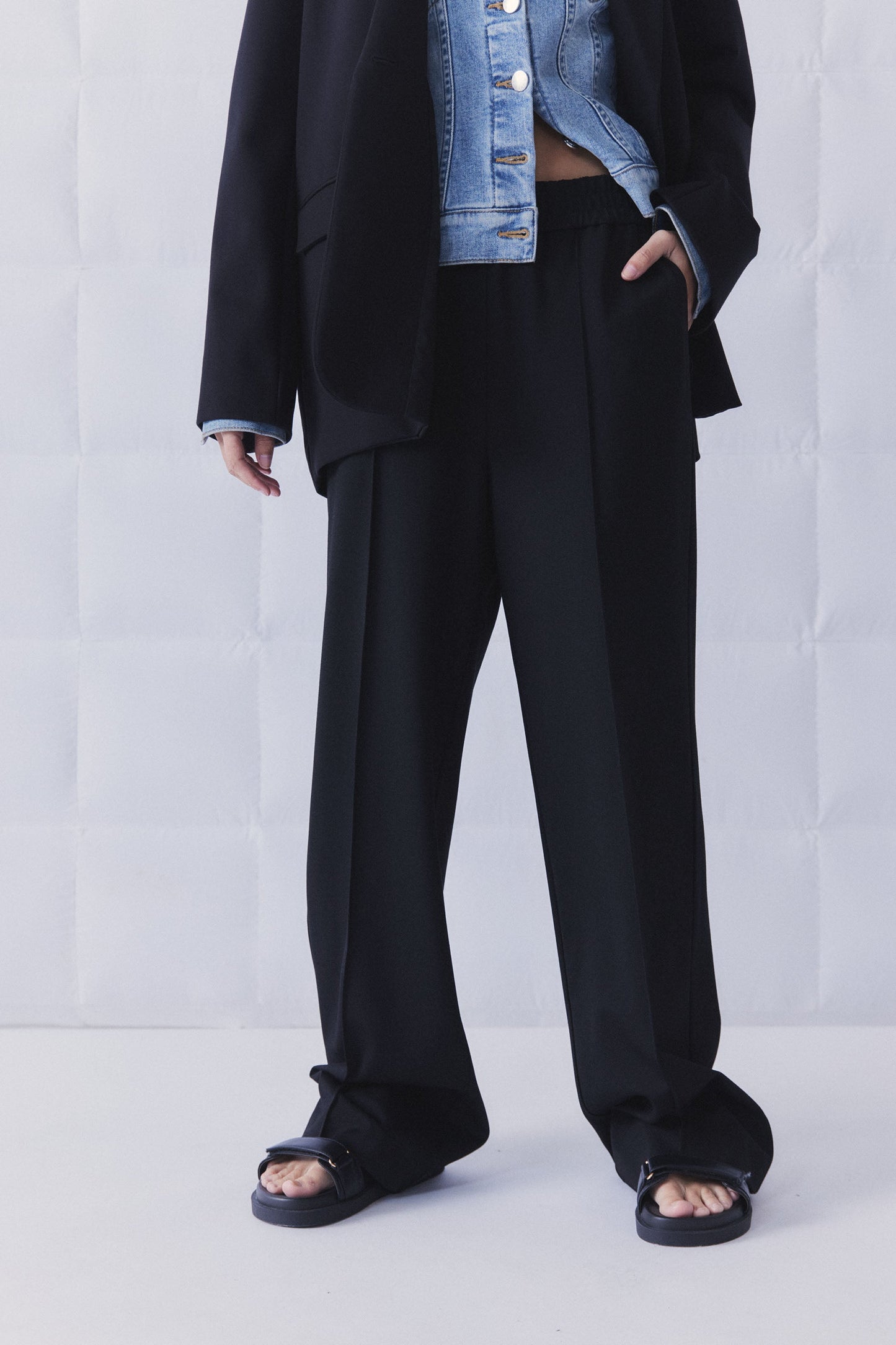 D-Luxe Wide Leg Ponte Jogger