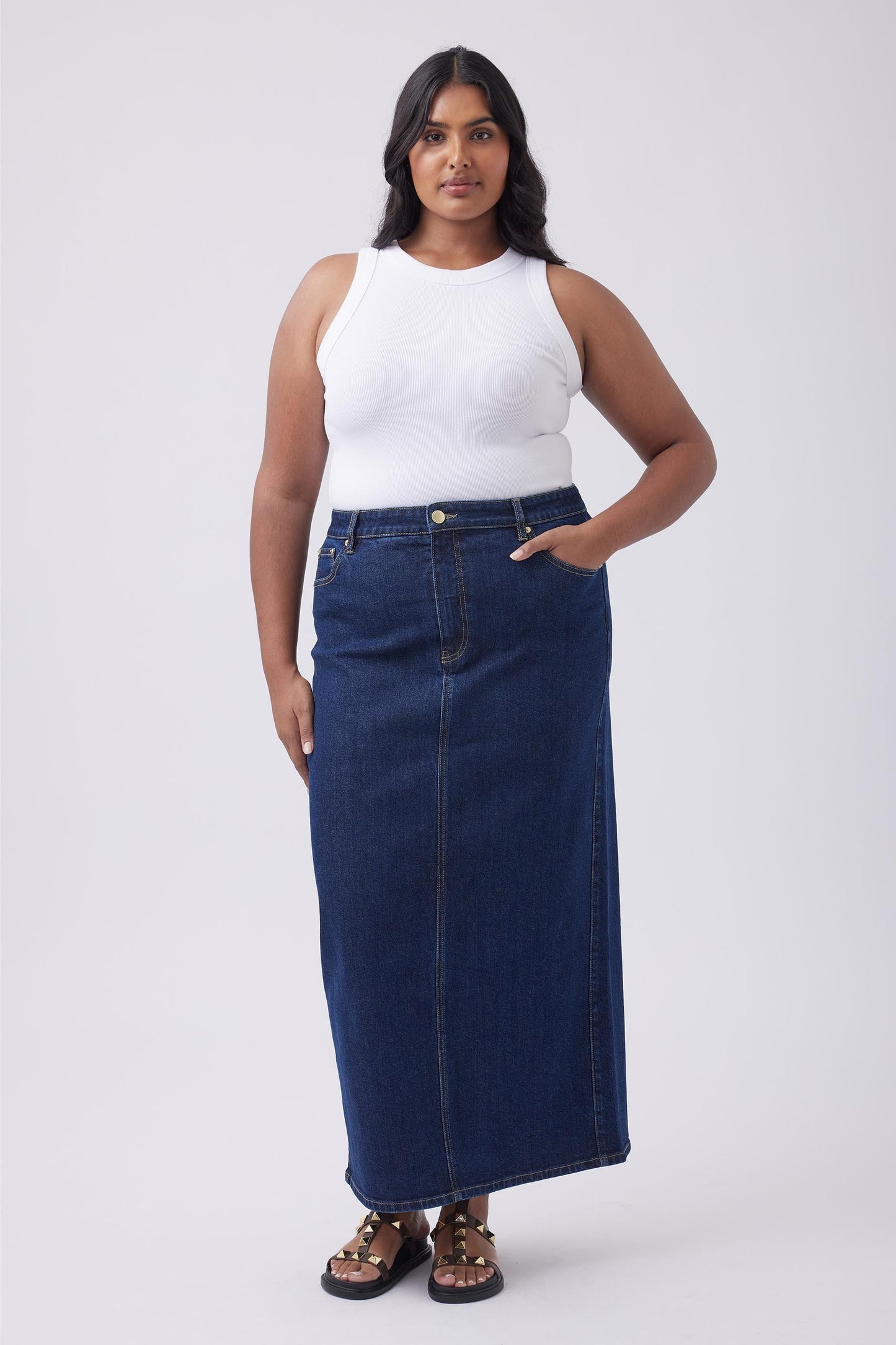 Hailey Denim Maxi Skirt