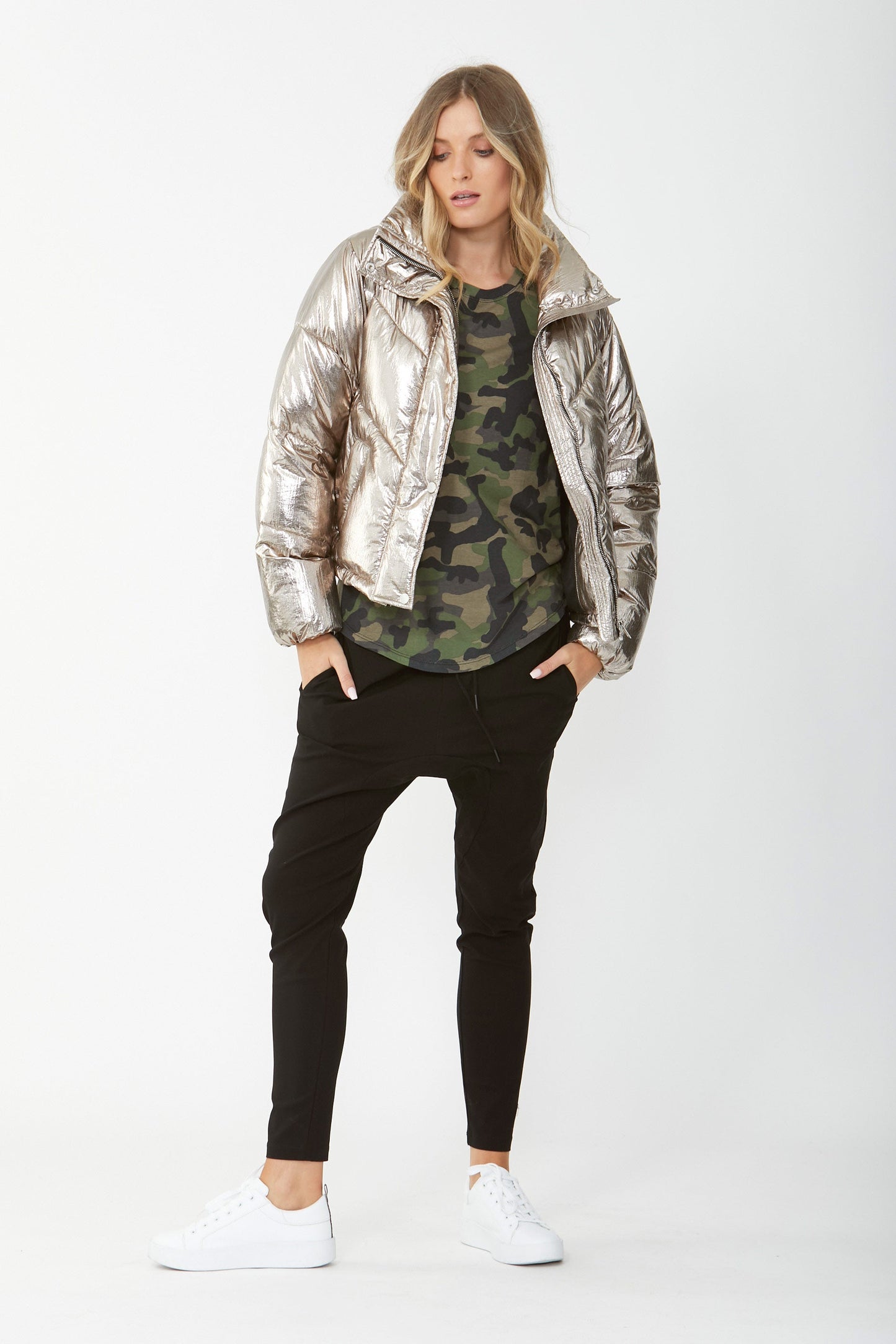 D-Luxe Crew Petal Hem Tee