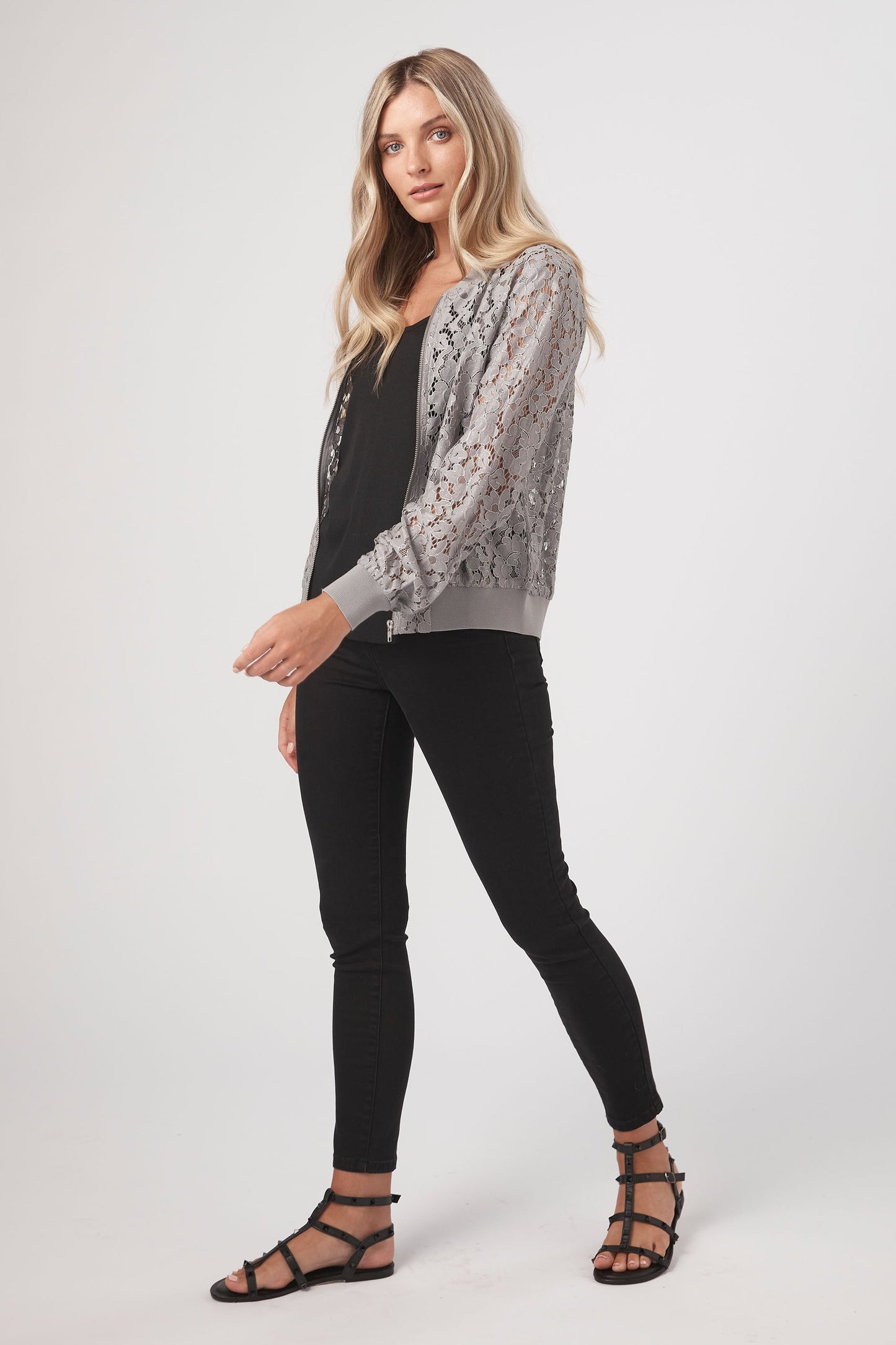 Khloe Lace Bomber Jacket