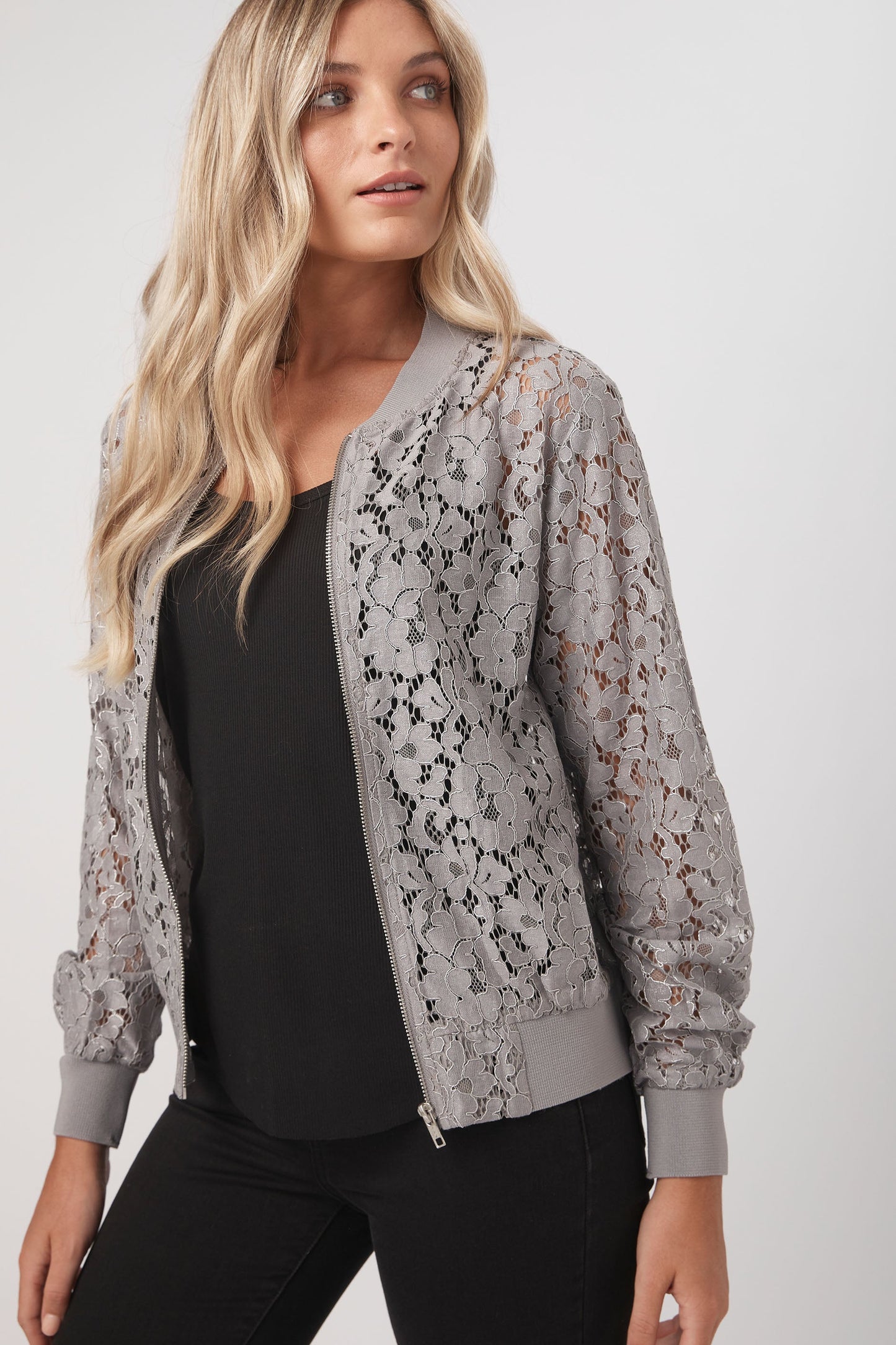 Khloe Lace Bomber Jacket