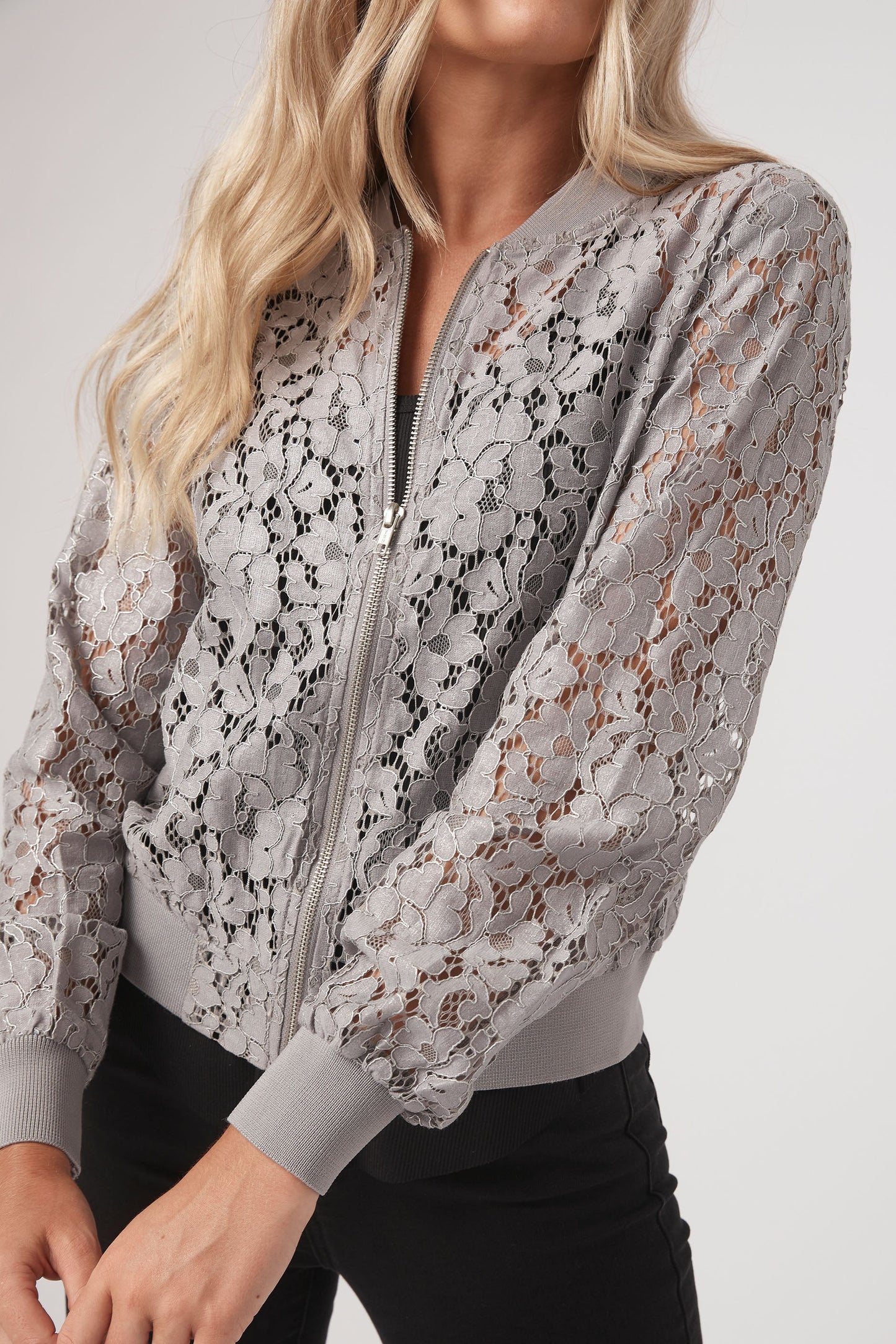 Khloe Lace Bomber Jacket