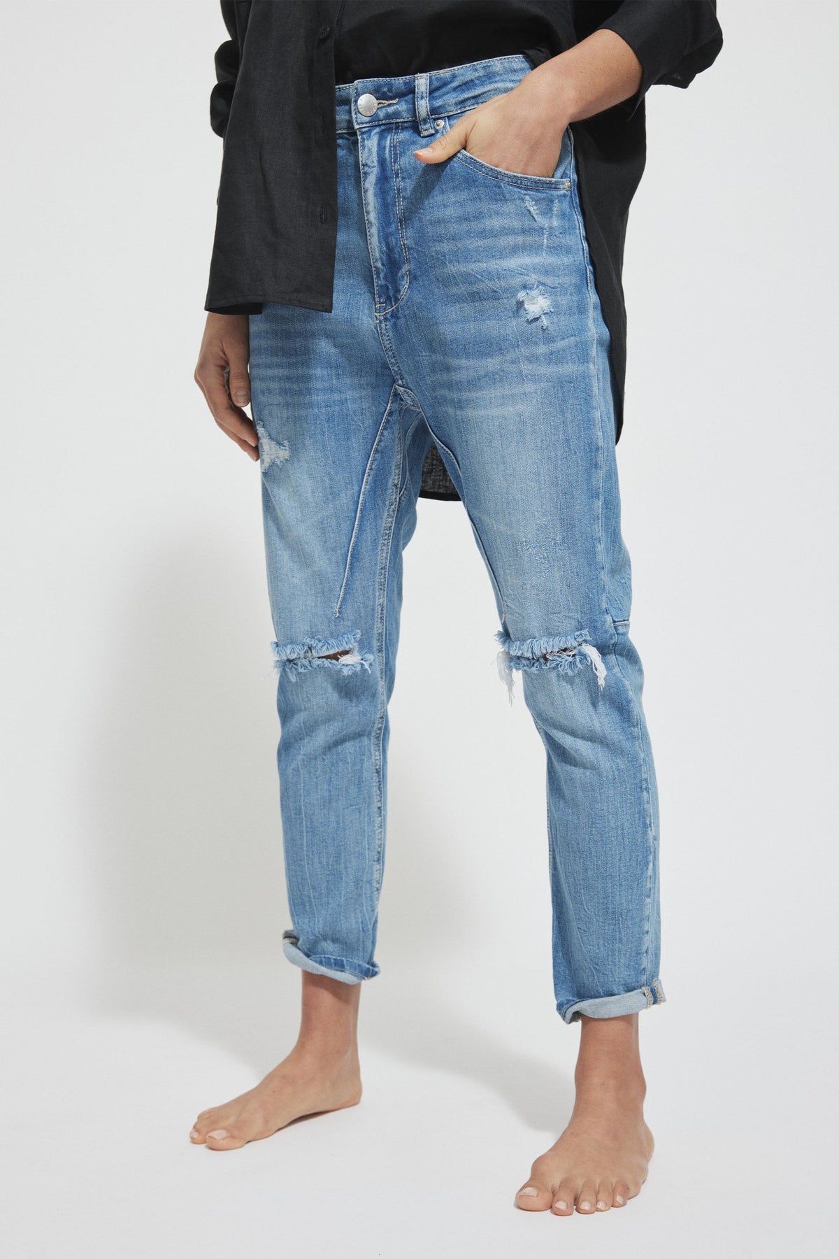 D-Luxe Ripped Boyfriend Jean