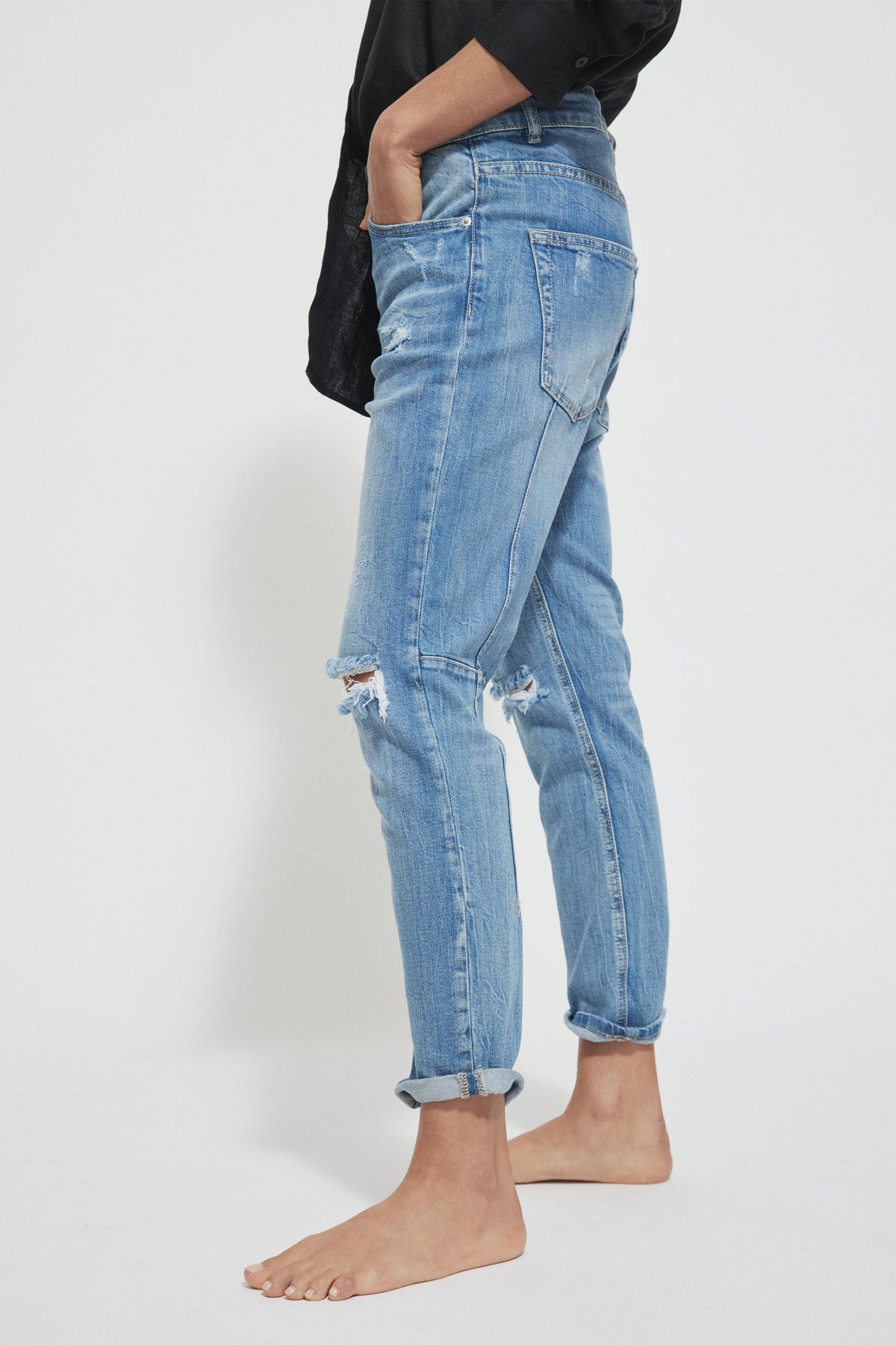 D-Luxe Ripped Boyfriend Jean