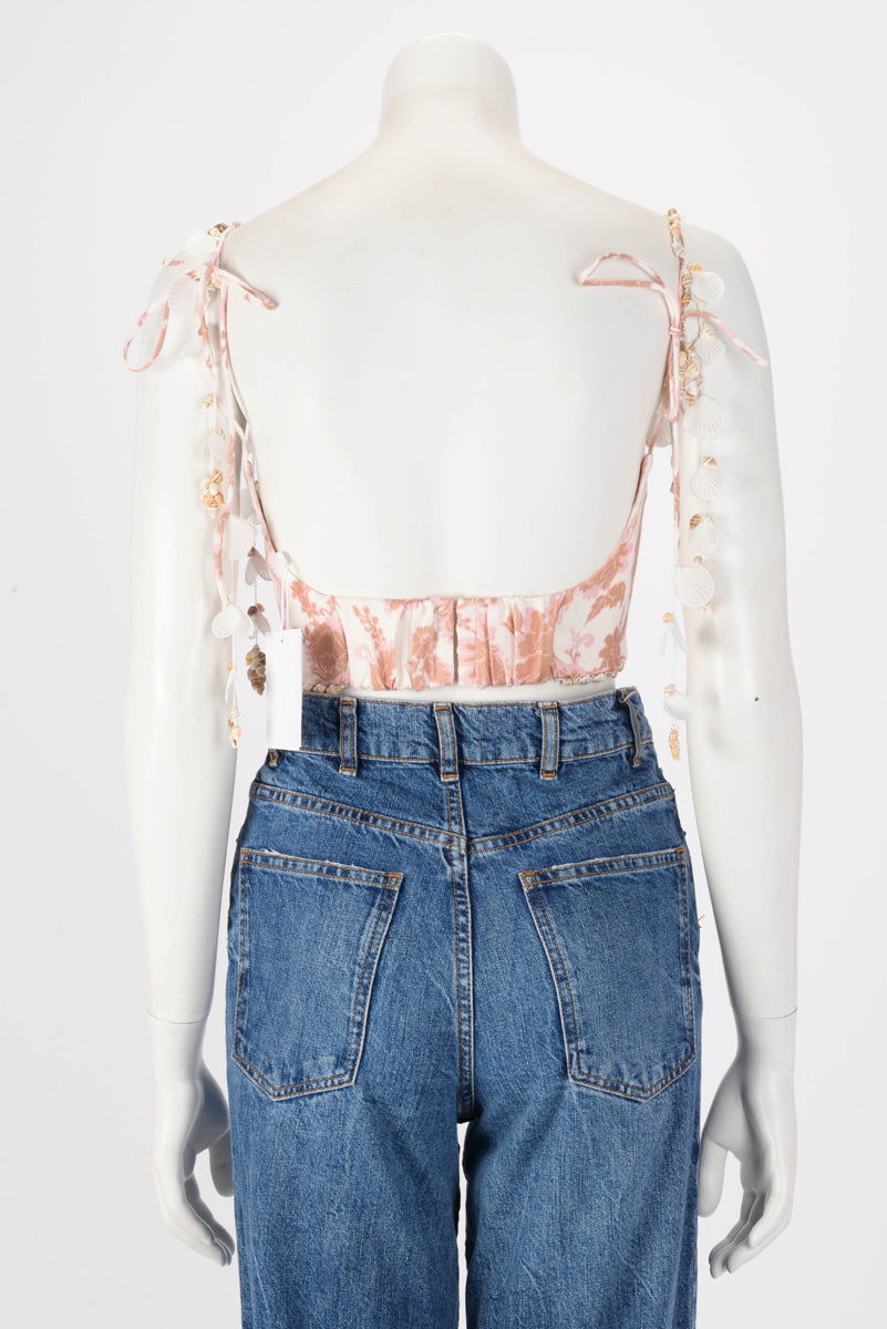 Linen Postcard Bustier Top