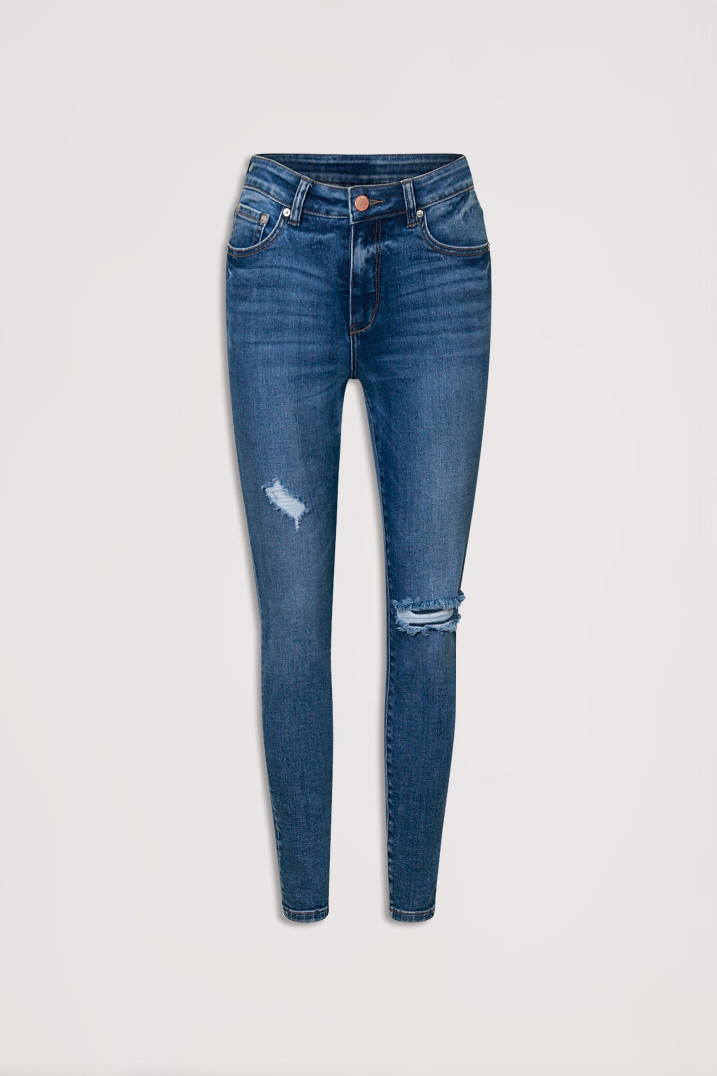 Evie Distressed High Rise Jean