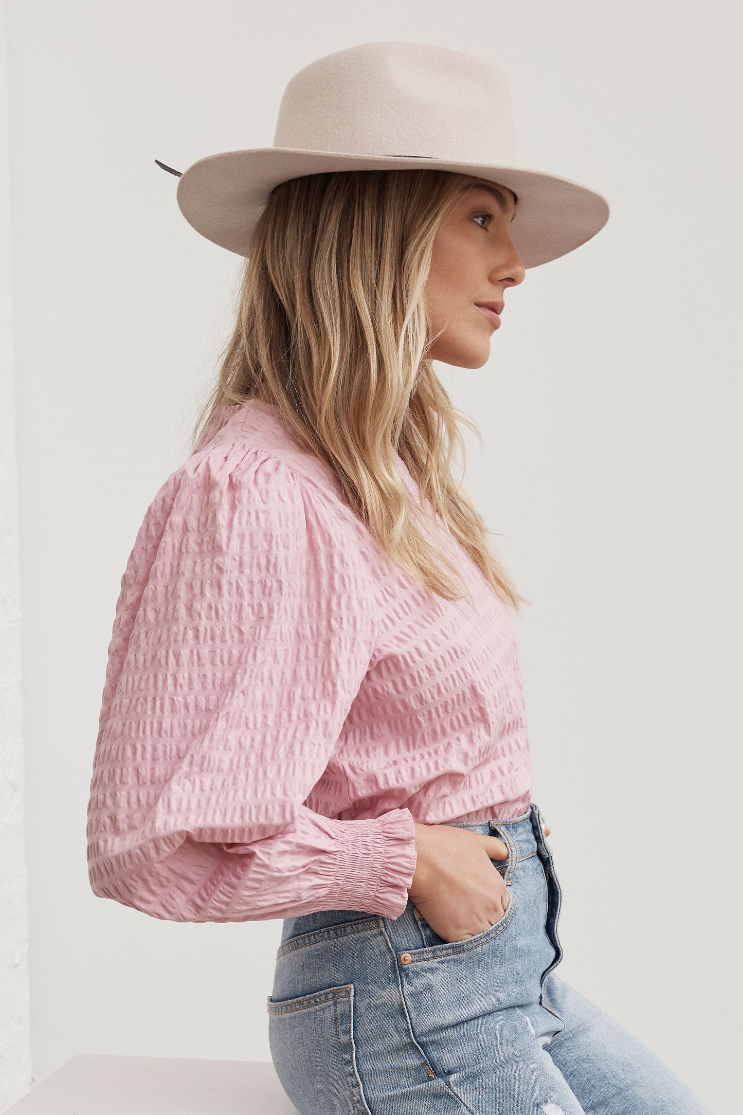 Fay Textured Puff Sleeve Top