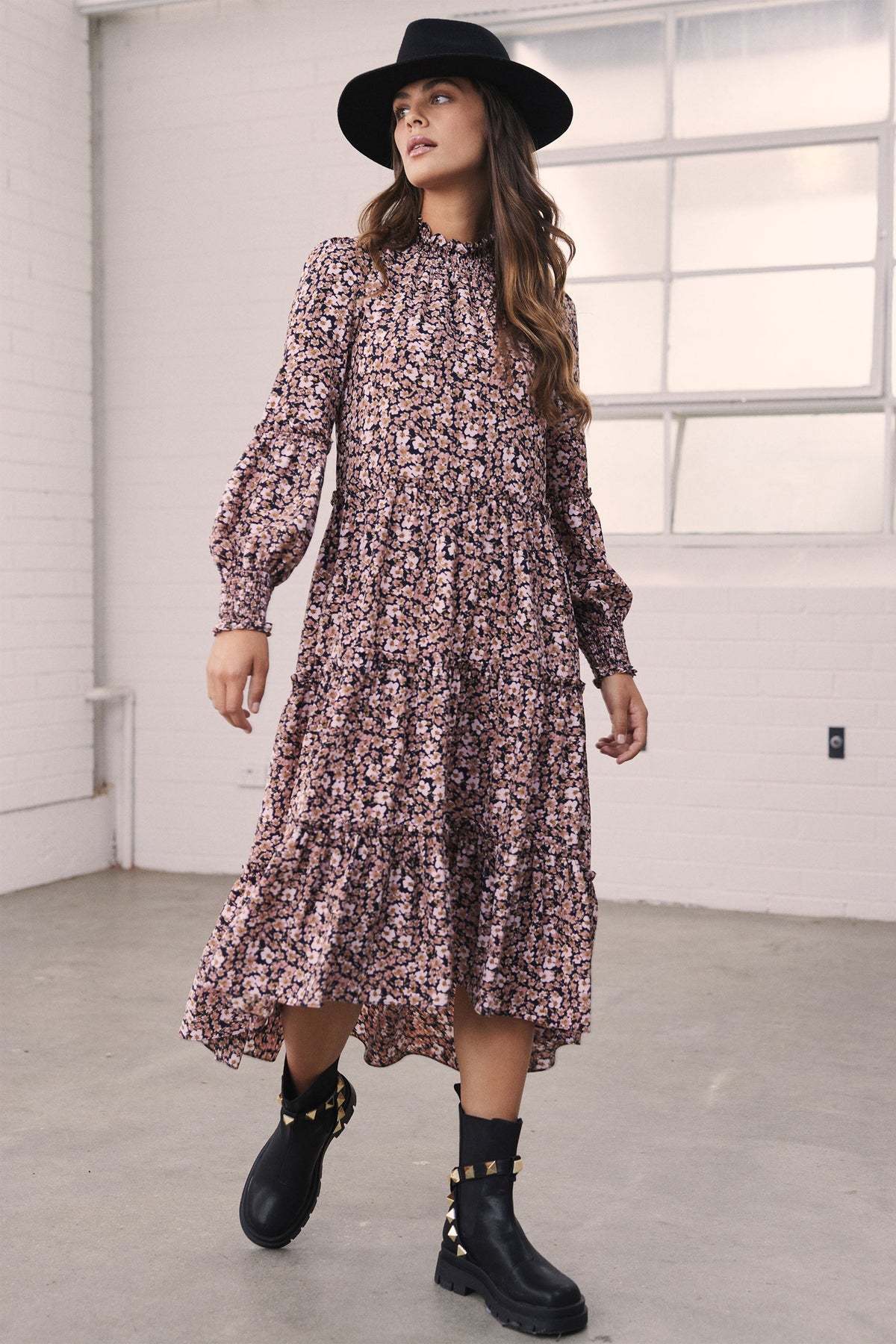 Ariana Ruffle Midi Dress