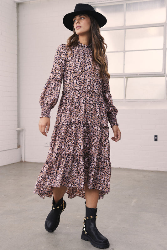 Ariana Ruffle Midi Dress