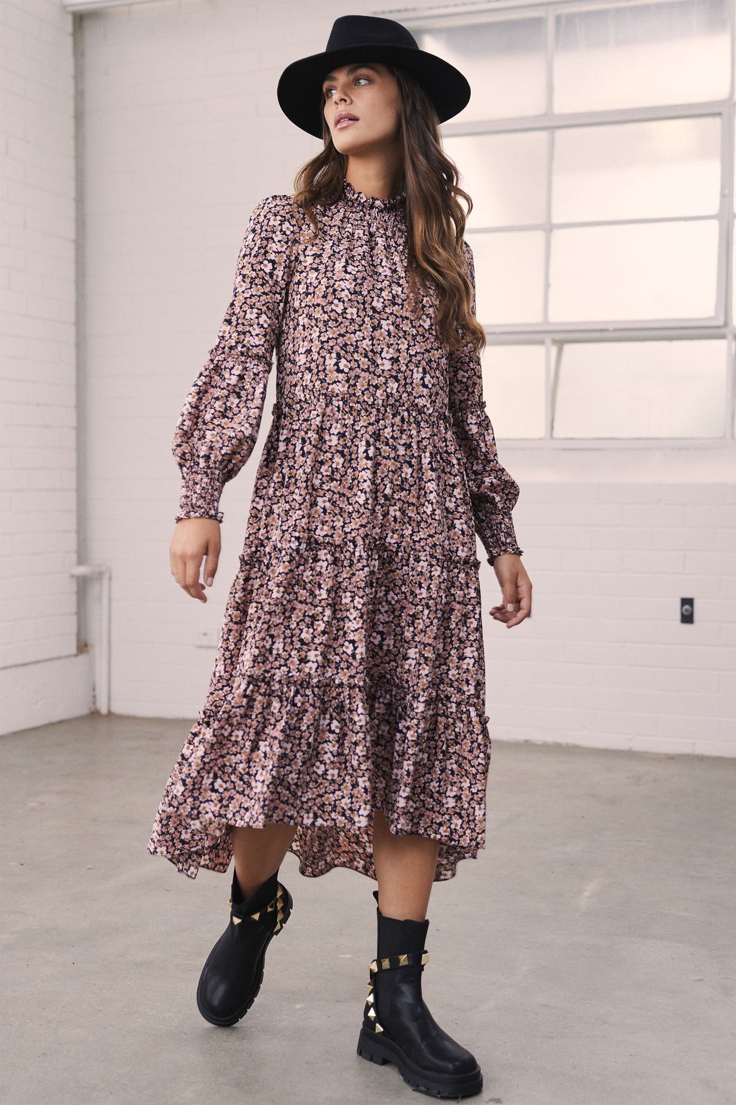 Ariana Ruffle Midi Dress