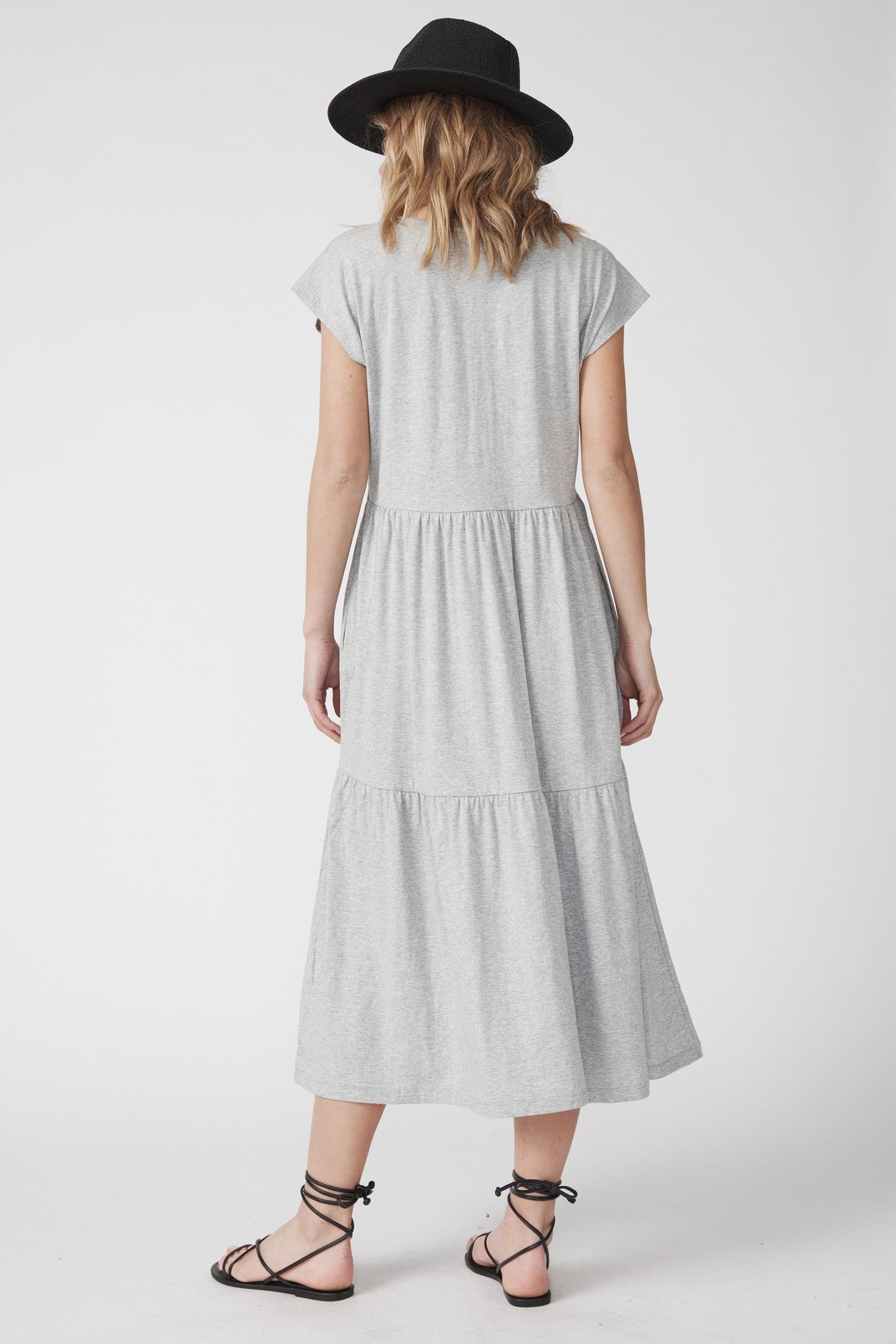 Cooper V Neck Tiered MidiDress