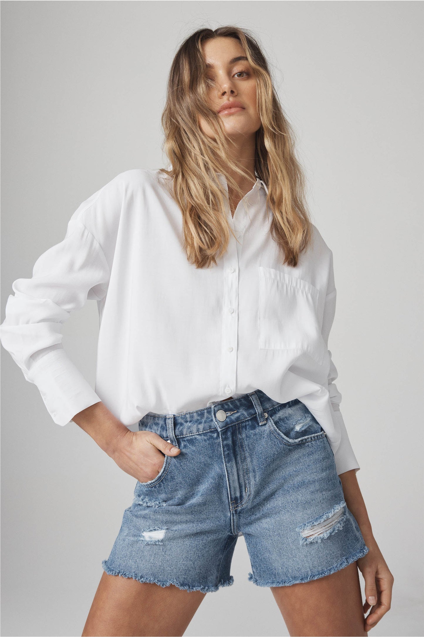 Charlie Distressed Denim Short