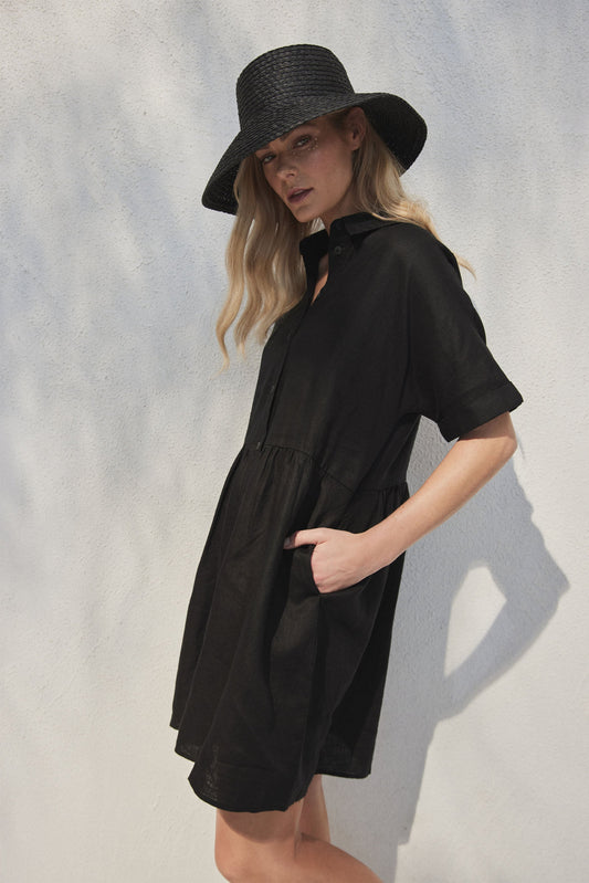 D-Luxe Linen Boxy Shirt Dress