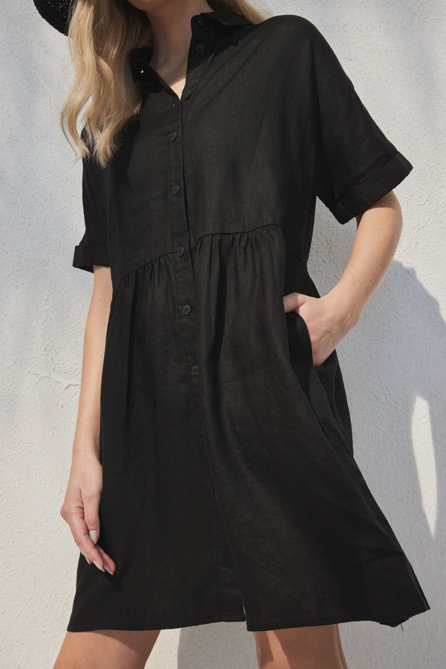 D-Luxe Linen Boxy Shirt Dress