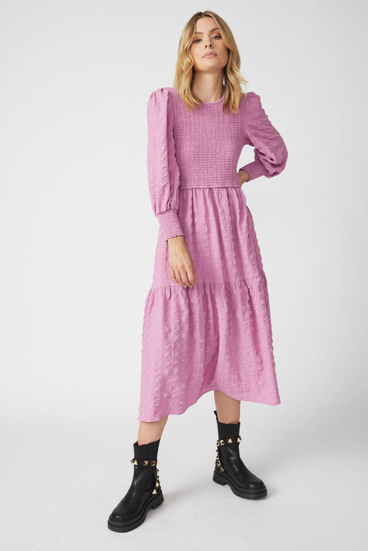 Vivian Shirred Midi Dress